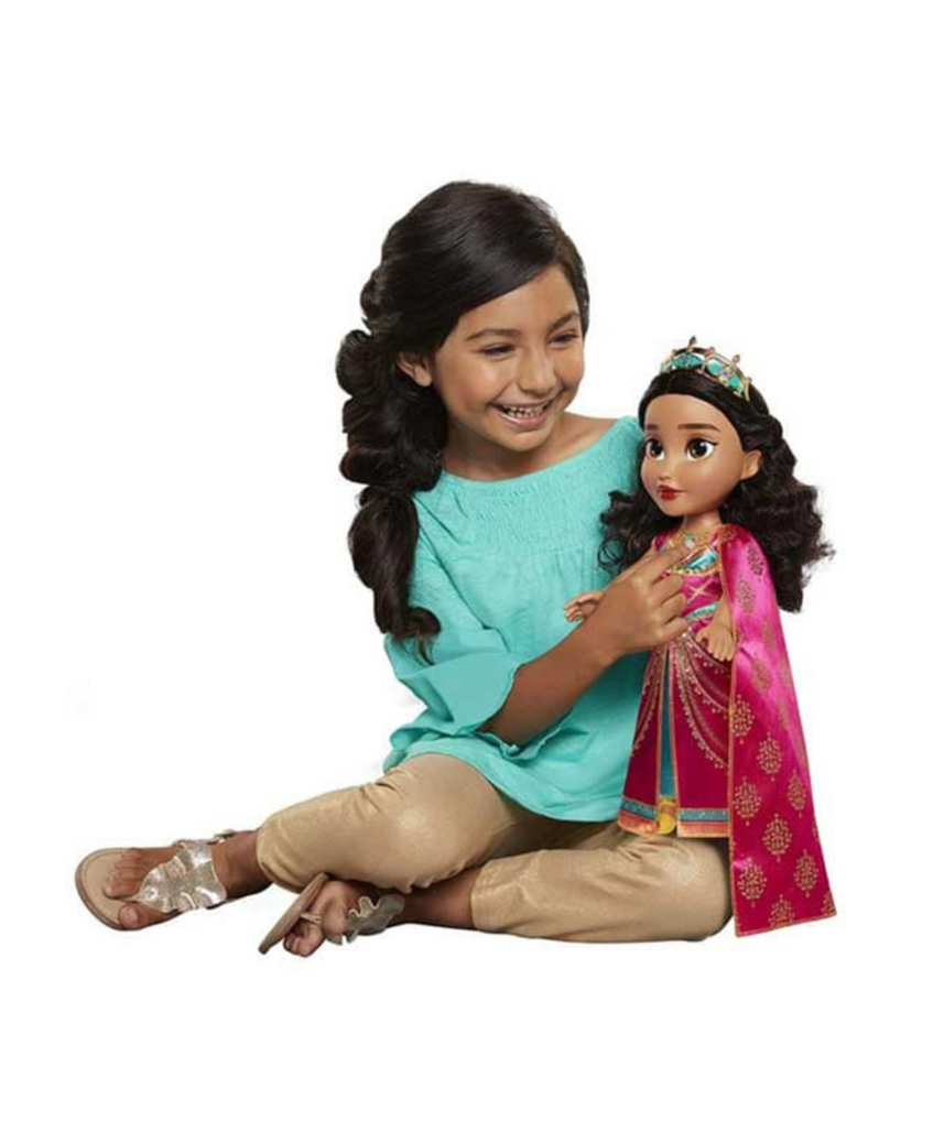 Disney Aladdin Musical Doll Jasmine, JAKKS Pacific, 14 Inch Princess Doll with Music Elegant Dress and Sparkling Crown, Requires 2 AAA Batteries, Girls Birthday Gift, Model 86131