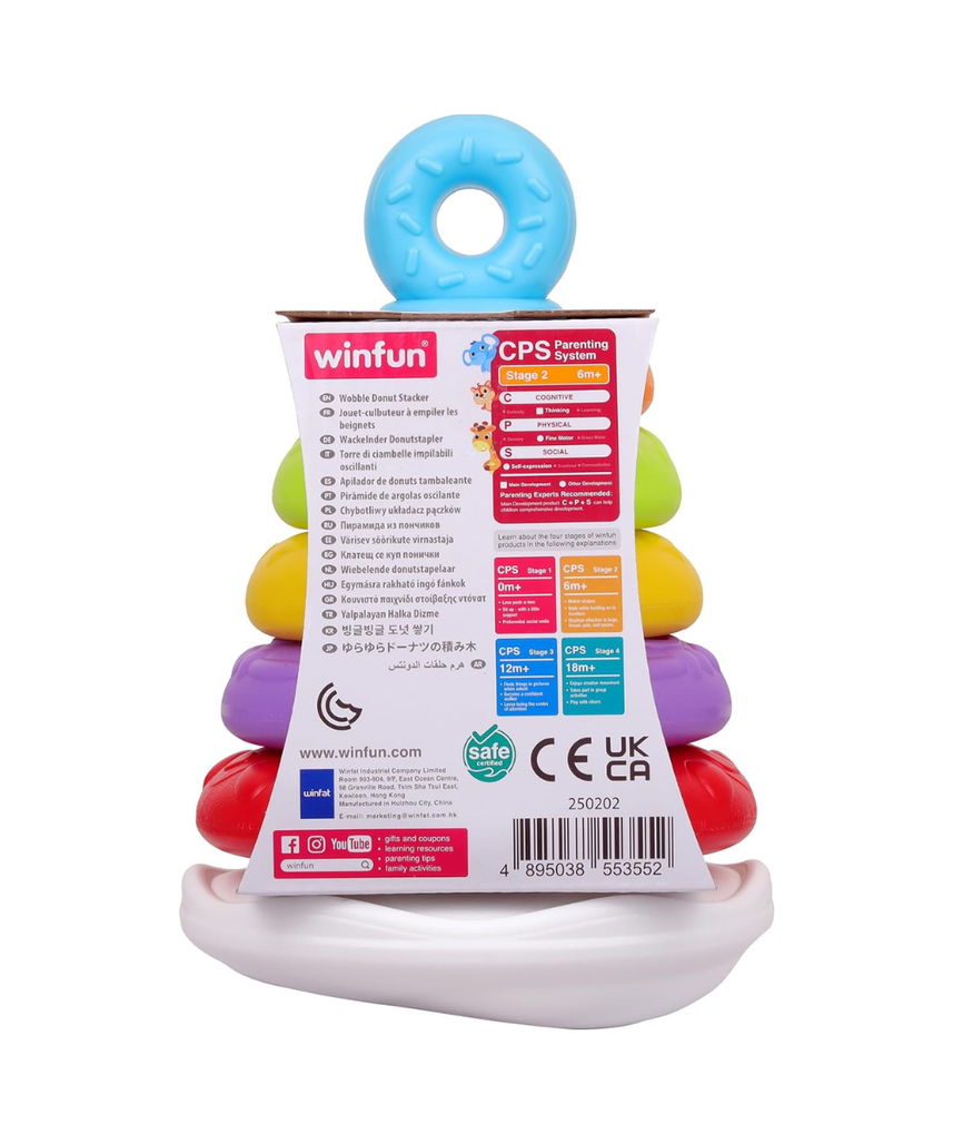 Winfun Wobble Donut Stacker Toddler Toy for Balance Coordination and Motor Skill Development 3+ Years