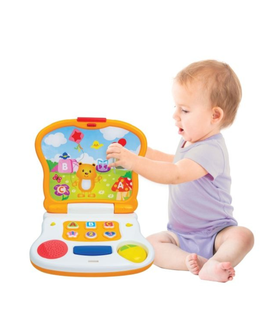 Winfun Junior Bear Laptop Interactive Toy Educational Learning Laptop for Kids 12M+ Yellow