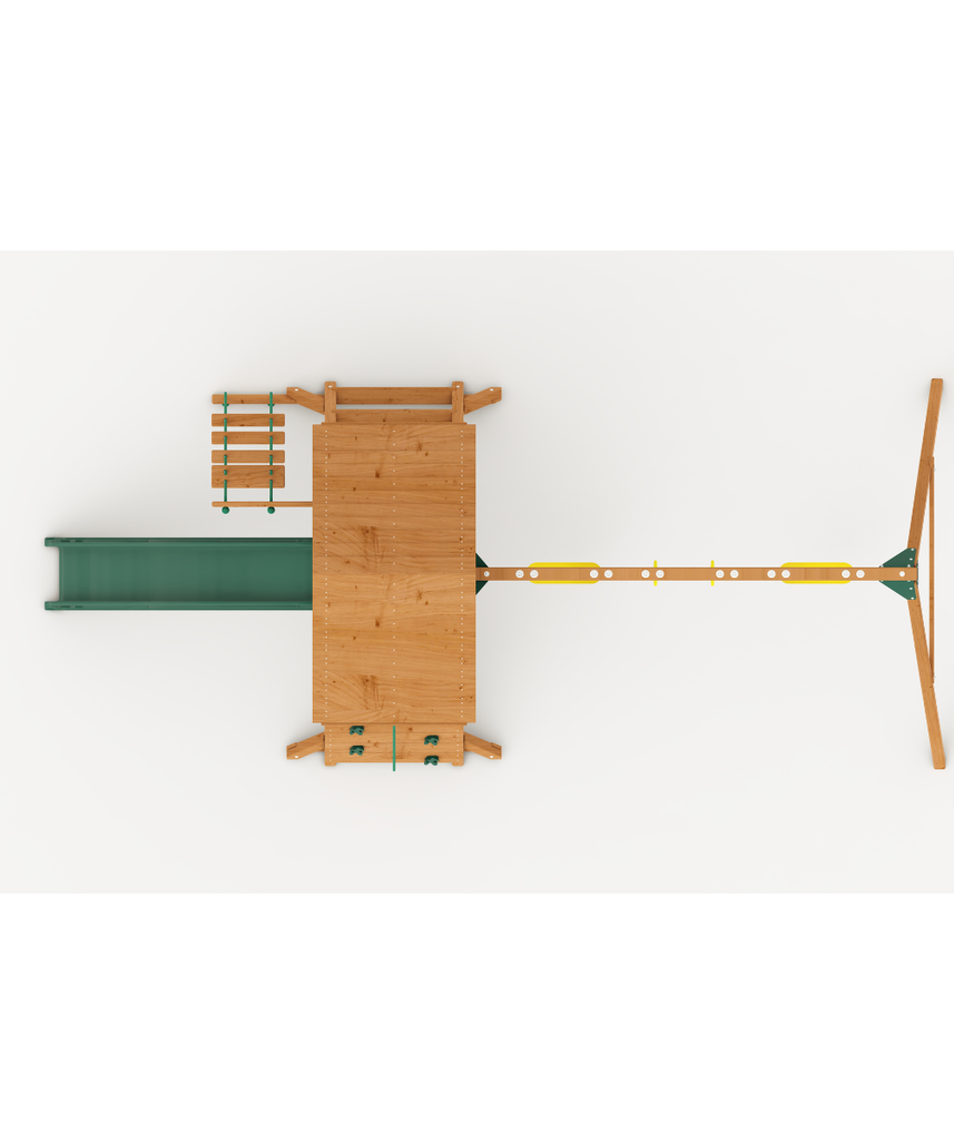 Hilltop Heights Swing Set – Kiddoro Wooden Outdoor Playground (Ages 2–12 Years)