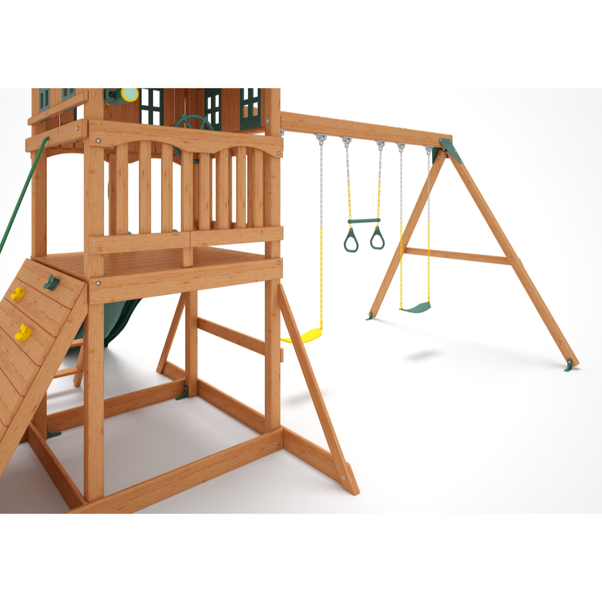 Sunny Sling Swing Set – Kiddoro Wooden Outdoor Playset (Ages 2–12 Years)
