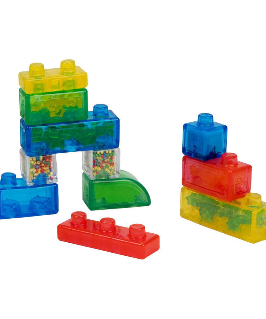 Goliath Jelly Blox Newbie Kit 12 Pieces, Soft Sensory Building Blocks for Toddlers, Squishy Stretchable Educational Toys, Mixed Colors, Developmental Fine Motor Playset, Ages 2+