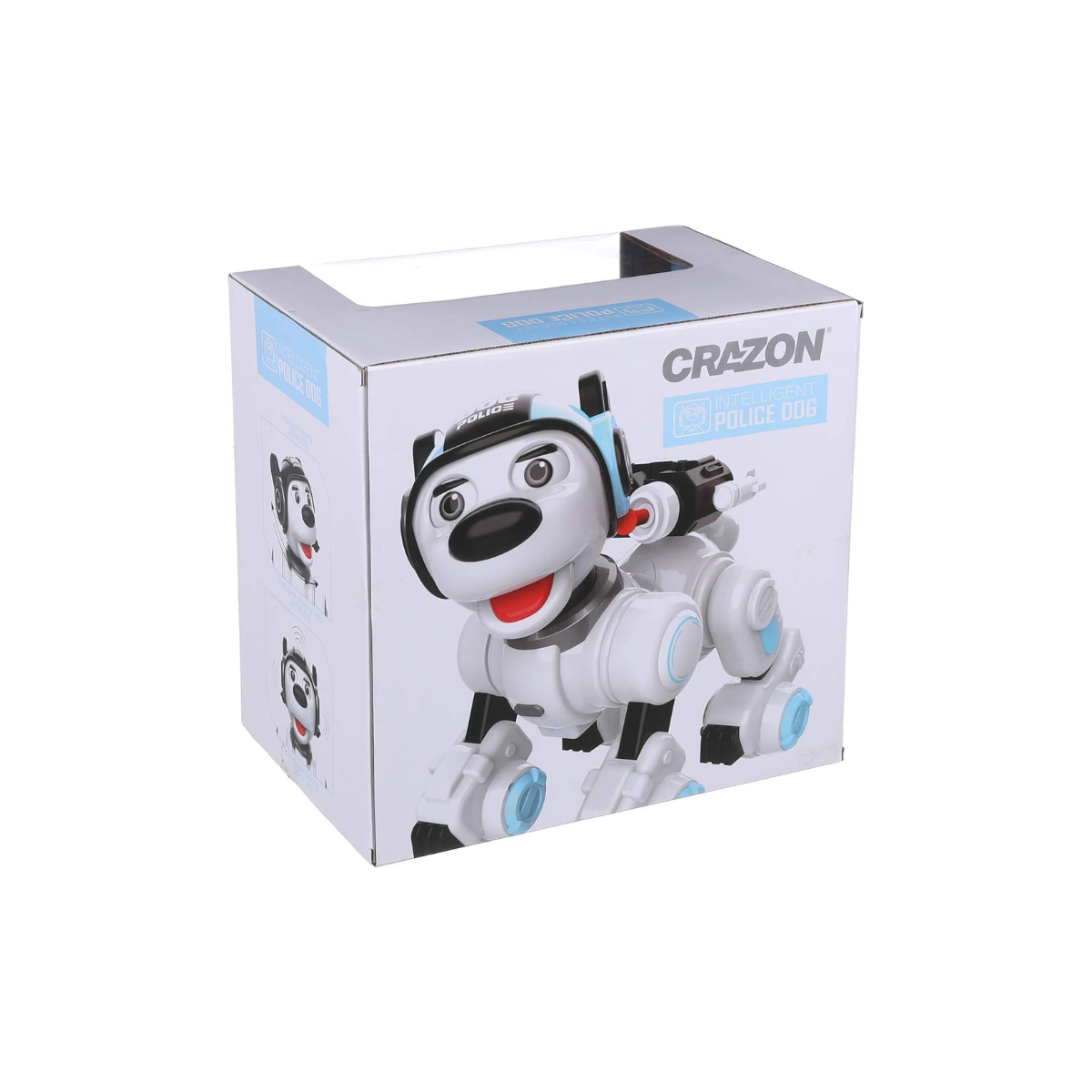 Crazon Blue Robotic Police Dog, IR Control Intelligent Robot Toy for Kids, Boys & Girls, Ages 3+