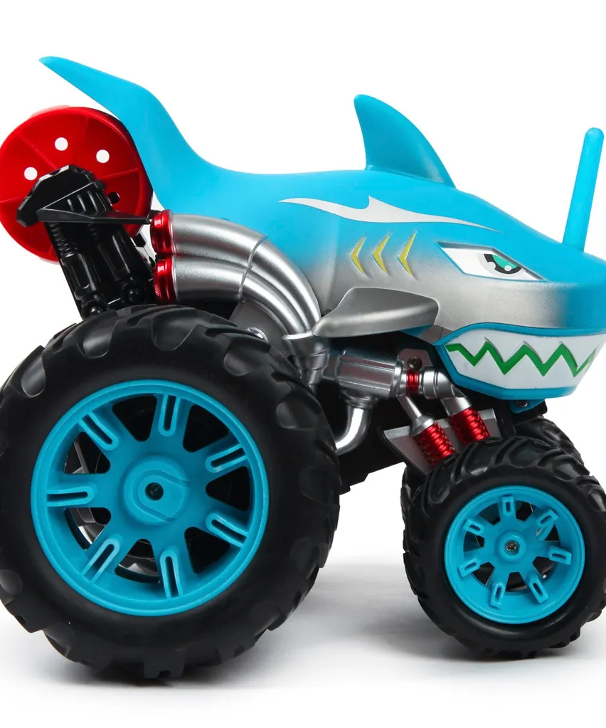 Crazon 1:14 Shark Stunt RC Car, 5 Wheel Anti Flip Design, 360° Spin, Drift Action, Rear Wheel Standing, 2.4GHz Remote Control Car for Kids 3+