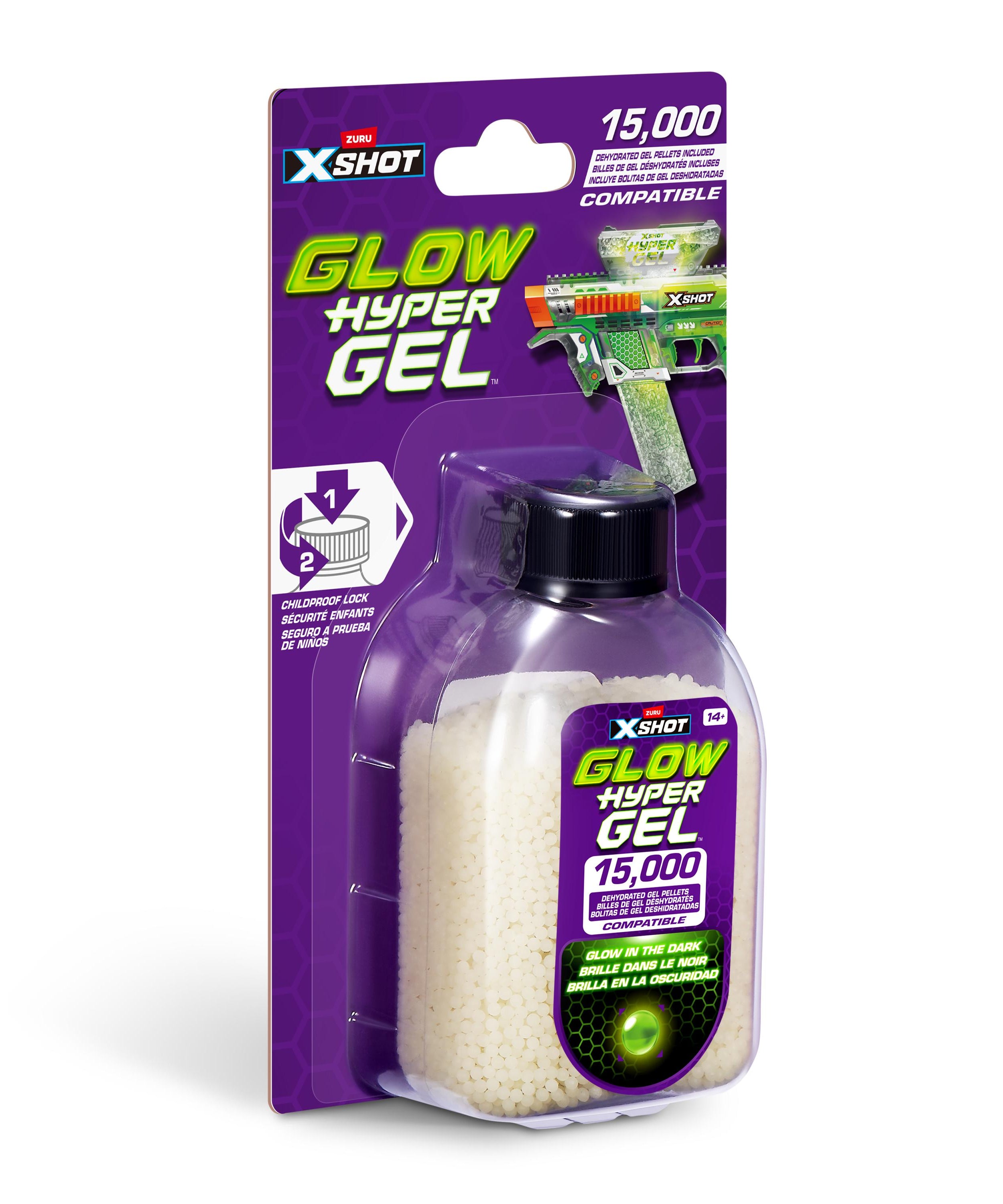 X Shot Hyper Gel Glow In The Dark Gellet Refill 15000 pcs, Toy Ammo for Boys, Age 14+