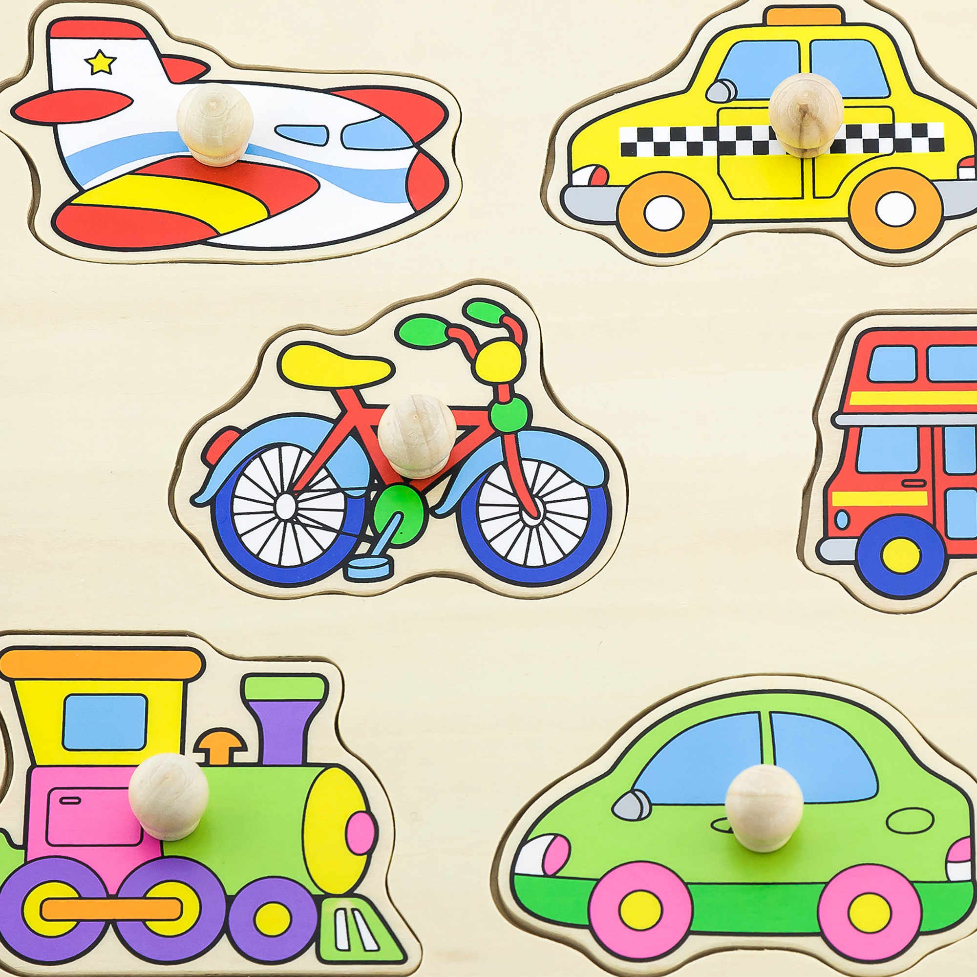 فيجا ترانسبورتس، أحجية بمقابض من 8 قطع، لعبة مونتيسوري خشبية، تُنمّي المهارات الحسية والإدراكية والحركية الدقيقة، لعبة تعليمية للأطفال غير سامة وصديقة للبيئة، مناسبة للأولاد والبنات من عمر 18 شهرًا فما فوق