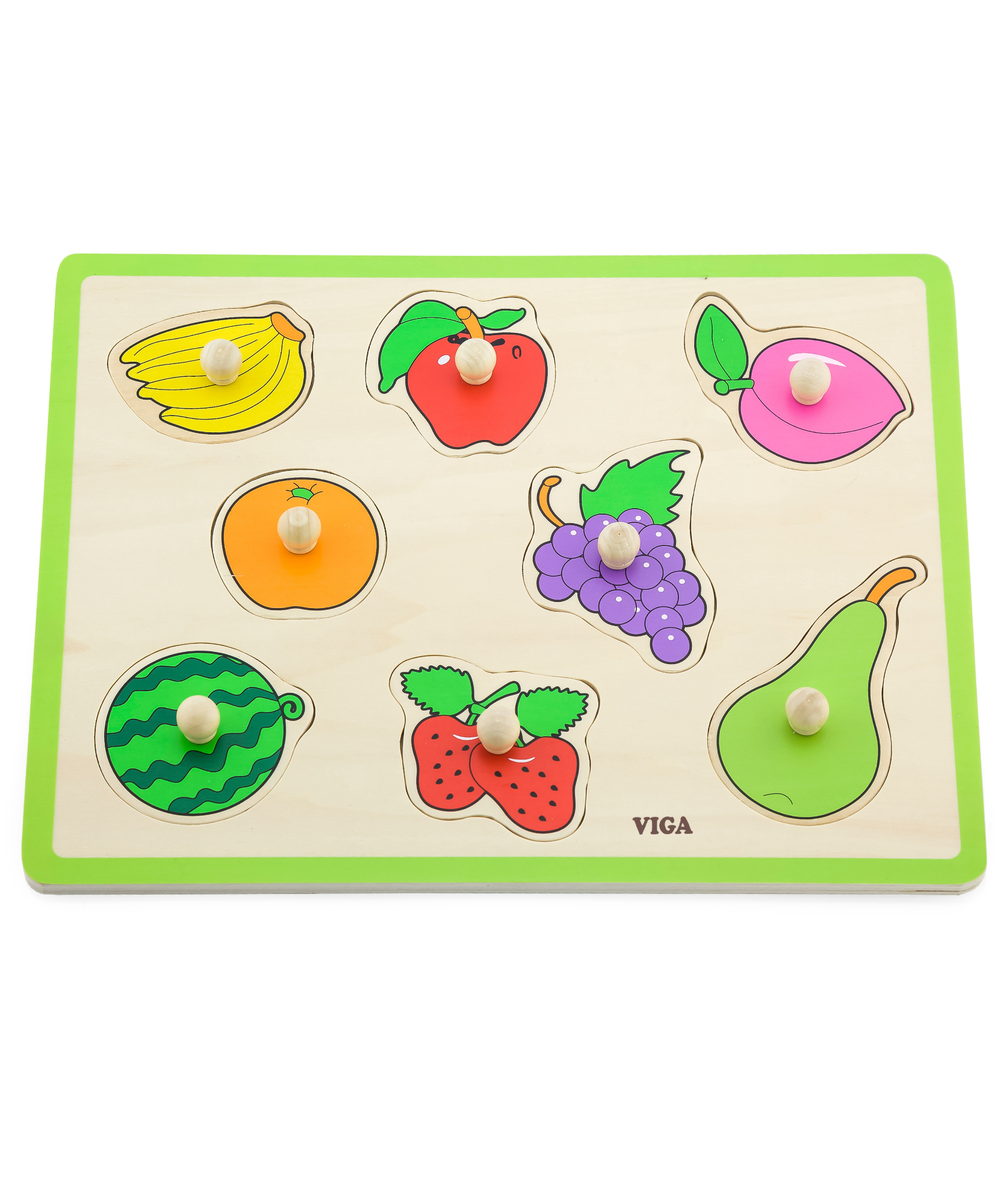 لعبة أحجية فيجا فروت، مكونة من 8 قطع، لعبة مونتيسوري الخشبية، تنمي المهارات الحسية والإدراكية والحركية الدقيقة، غير سامة وصديقة للبيئة، مناسبة للأولاد والبنات من سن 18 شهرًا فما فوق
