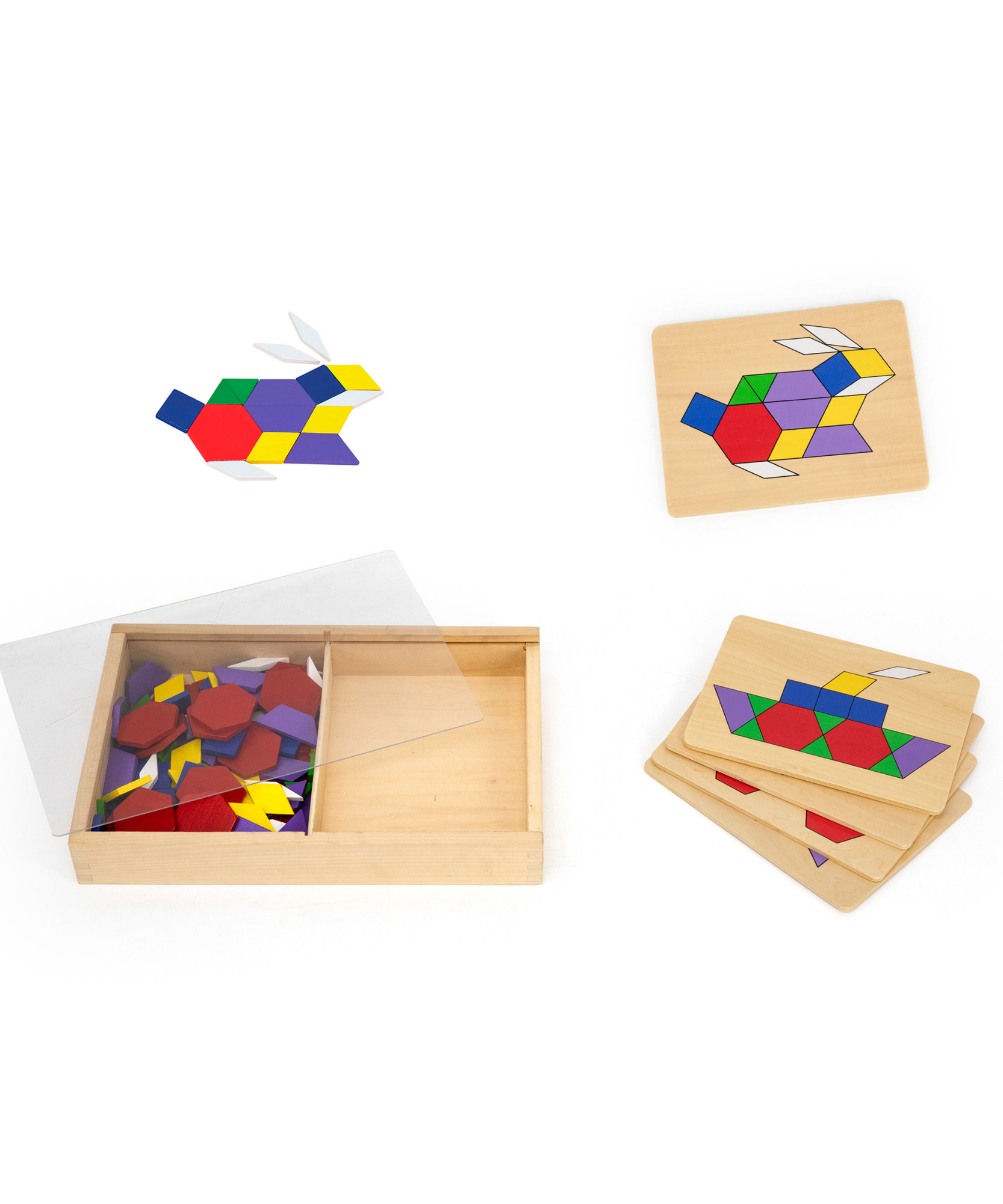 Viga Pattern Board & Block, 120 Piece Geometric Block Puzzle, Montessori Wooden Toy, Develops Sensory, Cognitive & Fine Motor Skills, Non-Toxic & Eco-friendly Kids Educational Toy, 3Y+