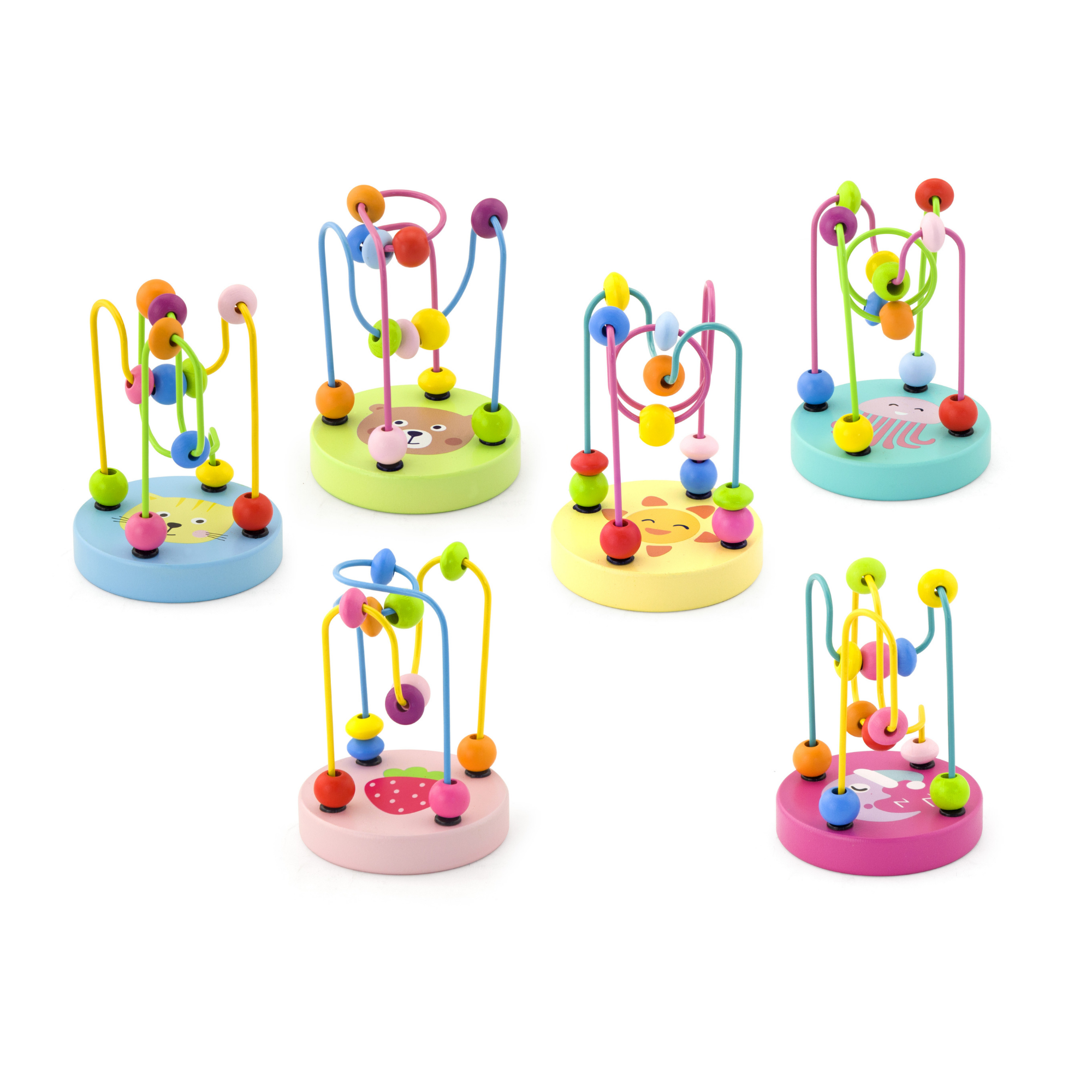 متاهة خرز فيجا الصغيرة، لعبة مونتيسوري الخشبية لتنمية المهارات الحركية الدقيقة، أسلاك وخرز ملونة للعب الحسي، تعزز التنسيق والتركيز، لعبة تعليمية صديقة للبيئة وغير سامة، للأولاد والبنات من عمر سنة فما فوق