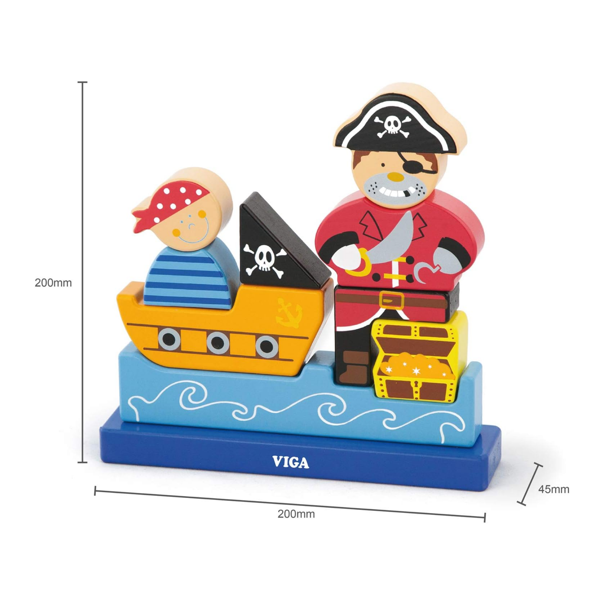 لعبة فيجا بايرت، أحجية مغناطيسية من 10 قطع، لعبة مونتيسوري خشبية، تنمي المهارات الحسية والإدراكية والحركية الدقيقة، غير سامة وصديقة للبيئة، مناسبة للأطفال من عمر سنتين فما فوق