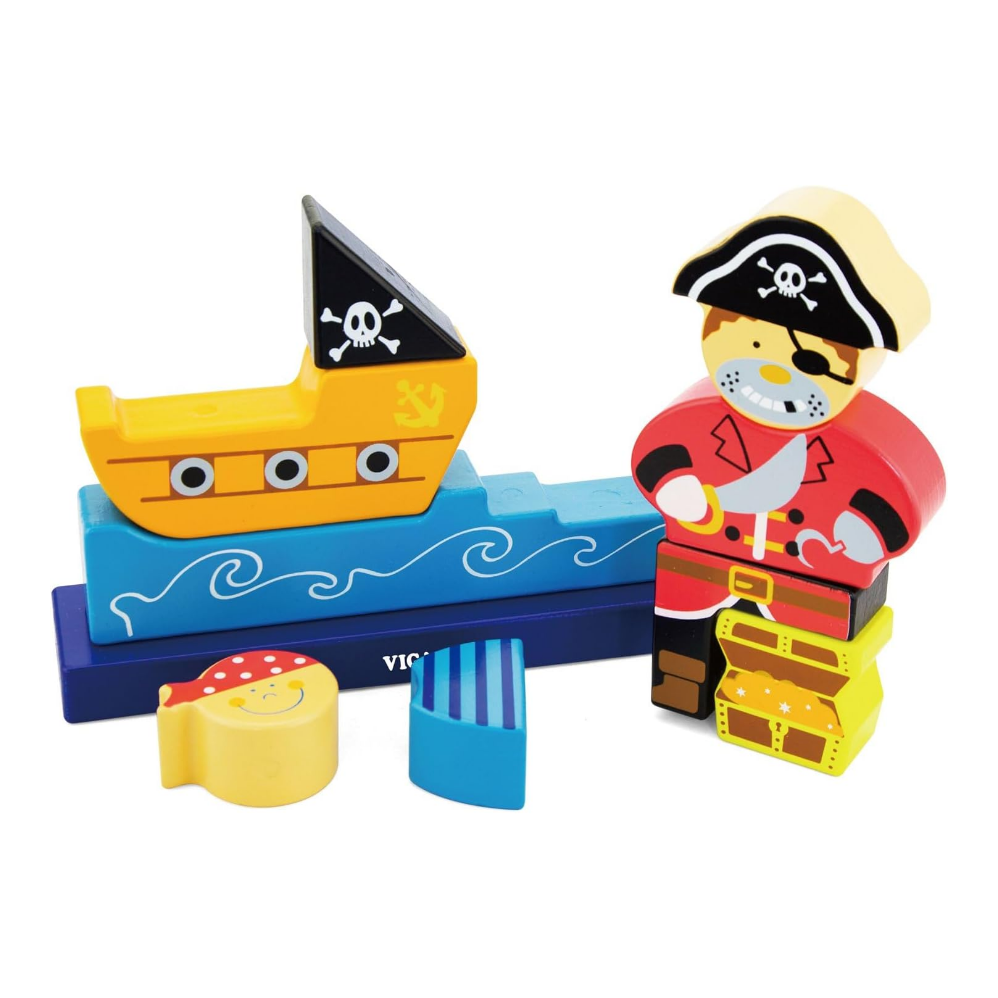 لعبة فيجا بايرت، أحجية مغناطيسية من 10 قطع، لعبة مونتيسوري خشبية، تنمي المهارات الحسية والإدراكية والحركية الدقيقة، غير سامة وصديقة للبيئة، مناسبة للأطفال من عمر سنتين فما فوق