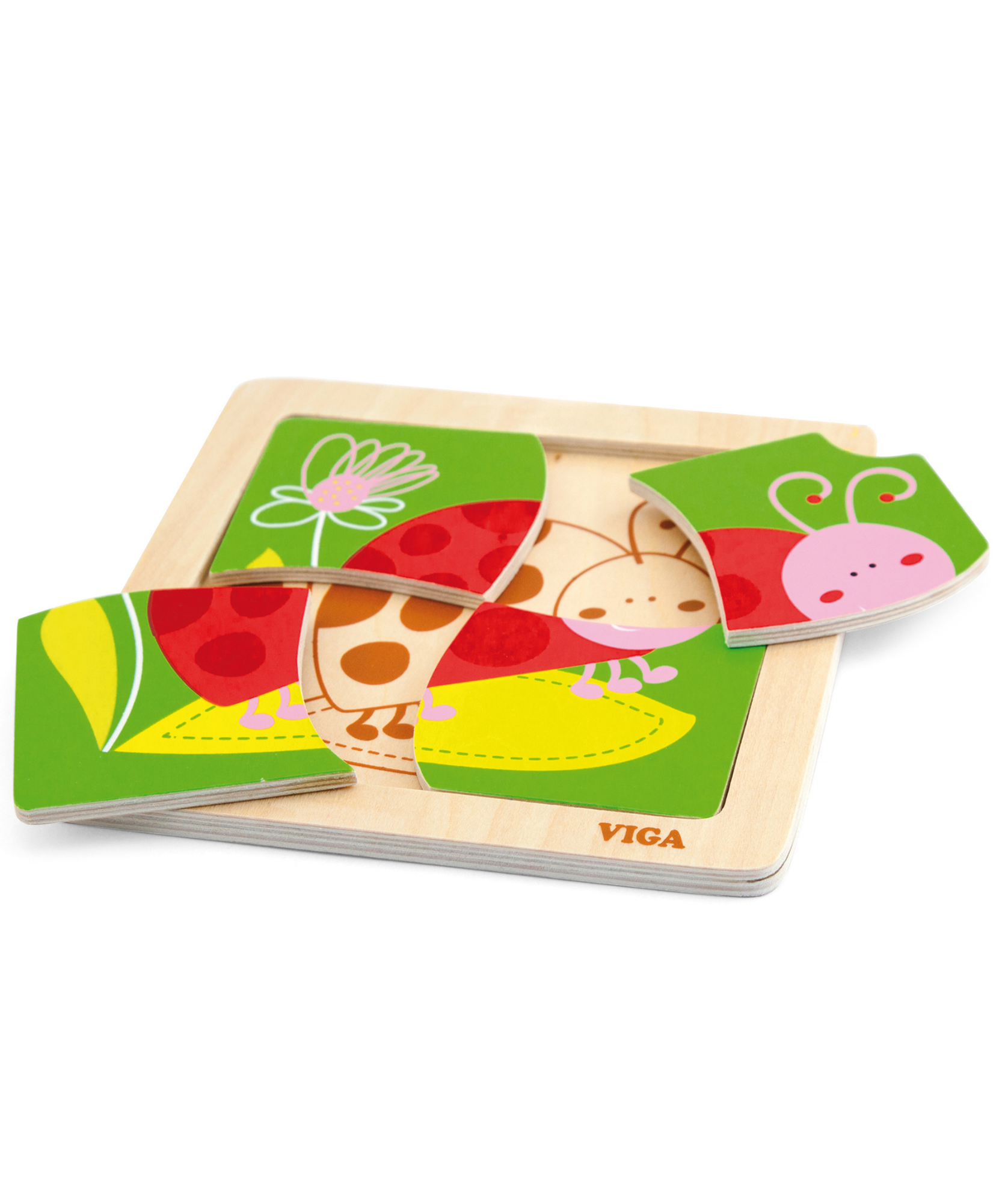 لعبة فيجا ليدي بيرد، أحجية مكعبات من 4 قطع، لعبة مونتيسوري الخشبية، تنمي المهارات الحسية والإدراكية والحركية الدقيقة، لعبة تعليمية للأطفال غير سامة وصديقة للبيئة، مناسبة للأولاد والبنات من سن 12 شهرًا فما فوق