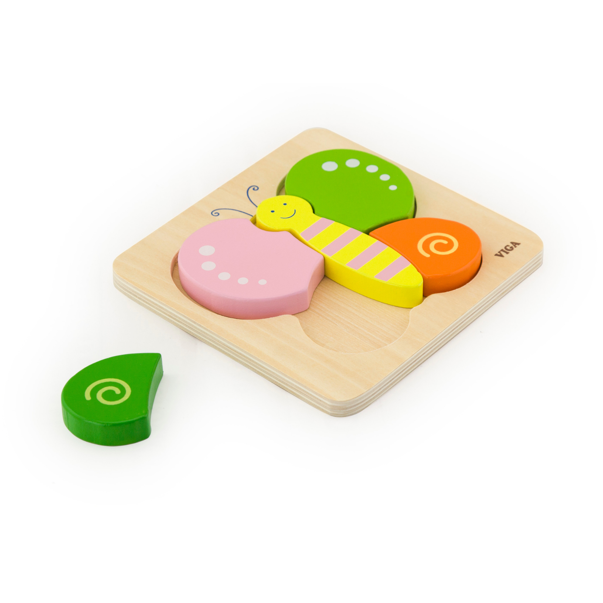 لعبة بازل فيجا باترفلاي، مكونة من 5 قطع، لعبة مونتيسوري الخشبية، تنمي المهارات الحسية والإدراكية والحركية الدقيقة، لعبة تعليمية للأطفال غير سامة وصديقة للبيئة، مناسبة للأولاد والبنات من سن 18 شهرًا فما فوق