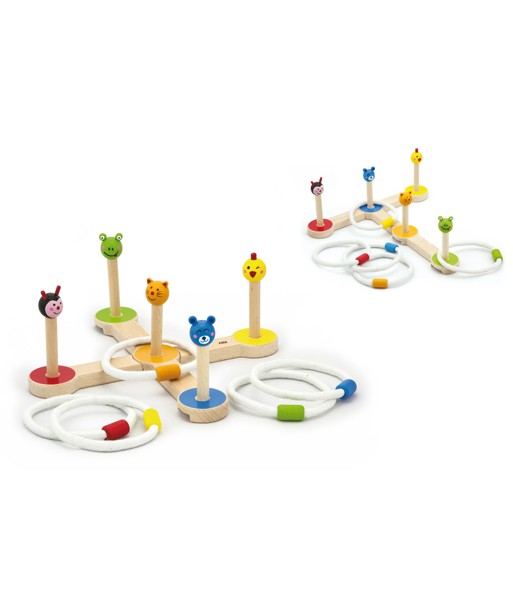 VIGA Wooden Ring Toss Game – Animal-Themed Montessori Toy for Toddlers & Kids, Enhances Hand-Eye Coordination, Fine Motor Skills, Social Play, Eco-Friendly, Non-Toxic Paints, for Boys & Girls Ages 3+