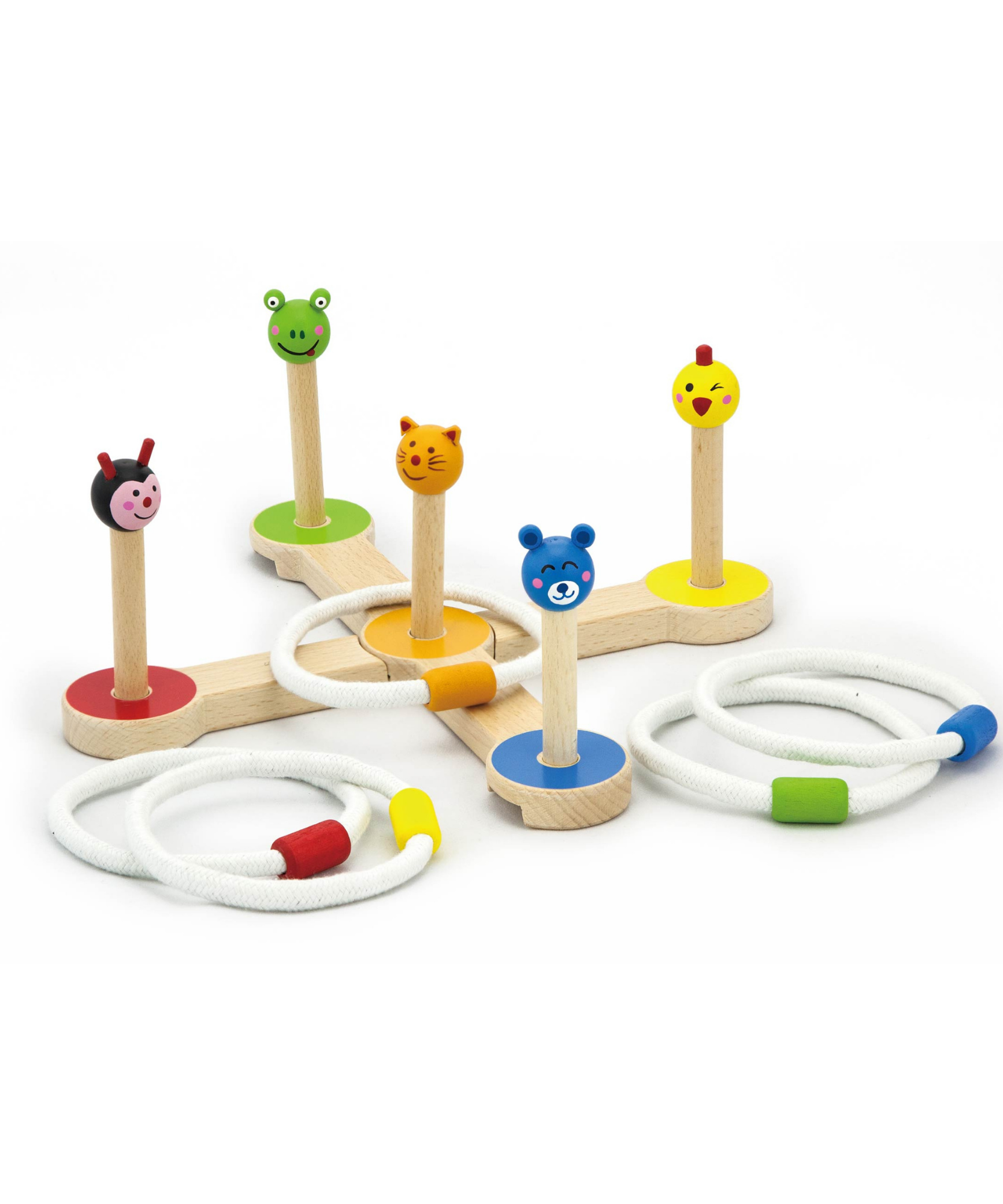 VIGA Wooden Ring Toss Game – Animal-Themed Montessori Toy for Toddlers & Kids, Enhances Hand-Eye Coordination, Fine Motor Skills, Social Play, Eco-Friendly, Non-Toxic Paints, for Boys & Girls Ages 3+