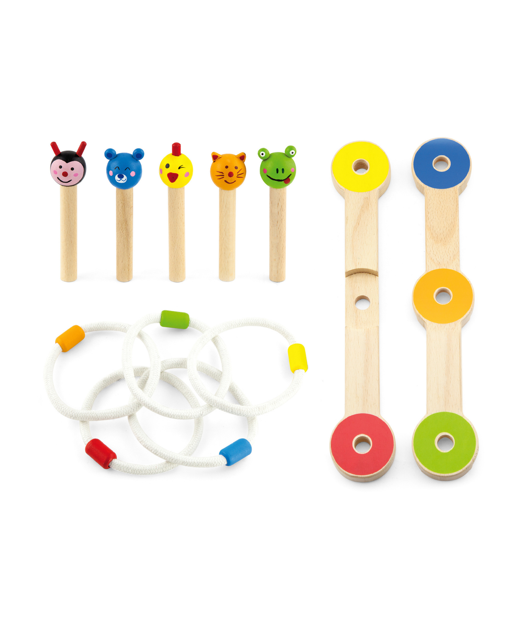 VIGA Wooden Ring Toss Game – Animal-Themed Montessori Toy for Toddlers & Kids, Enhances Hand-Eye Coordination, Fine Motor Skills, Social Play, Eco-Friendly, Non-Toxic Paints, for Boys & Girls Ages 3+