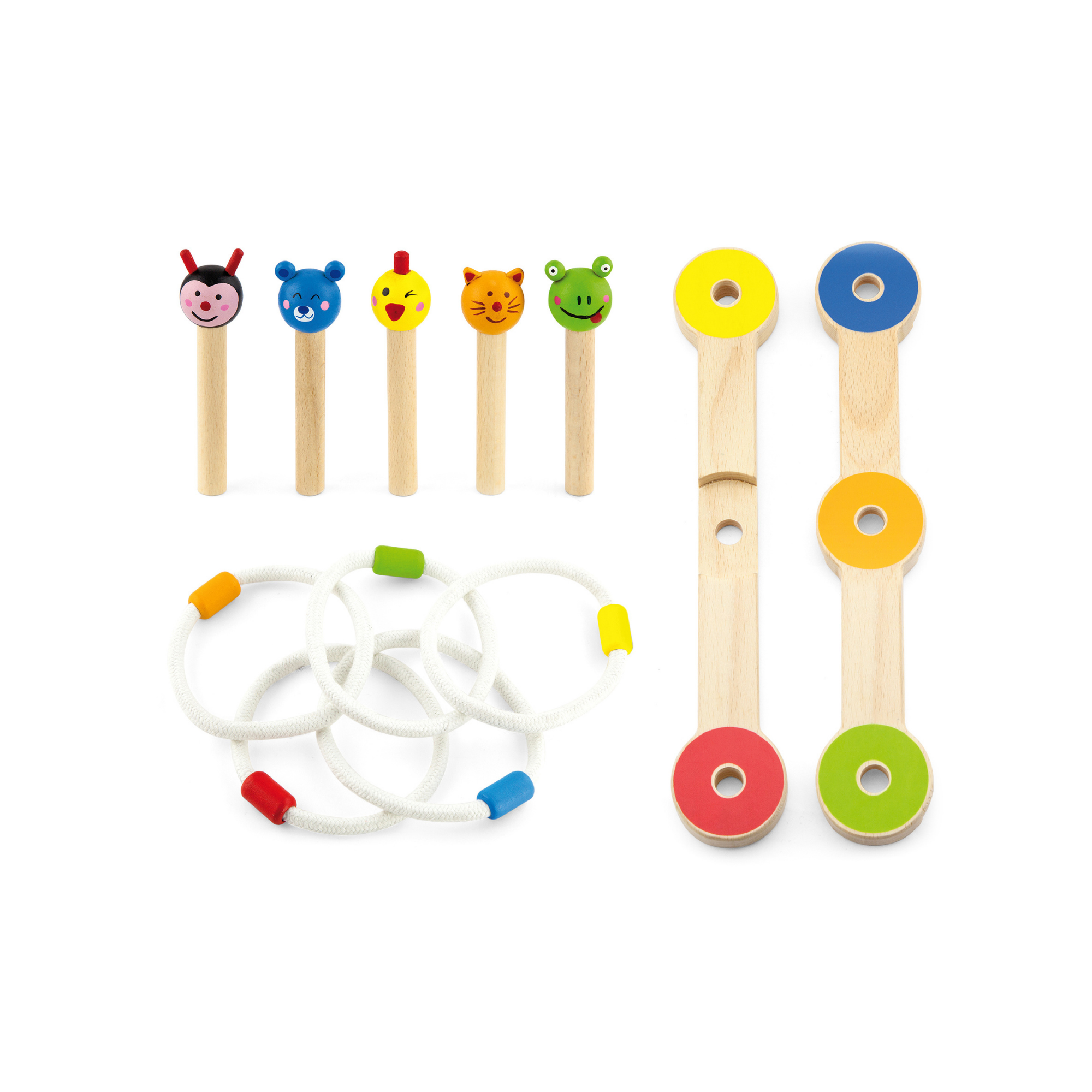 VIGA Wooden Ring Toss Game – Animal-Themed Montessori Toy for Toddlers & Kids, Enhances Hand-Eye Coordination, Fine Motor Skills, Social Play, Eco-Friendly, Non-Toxic Paints, for Boys & Girls Ages 3+