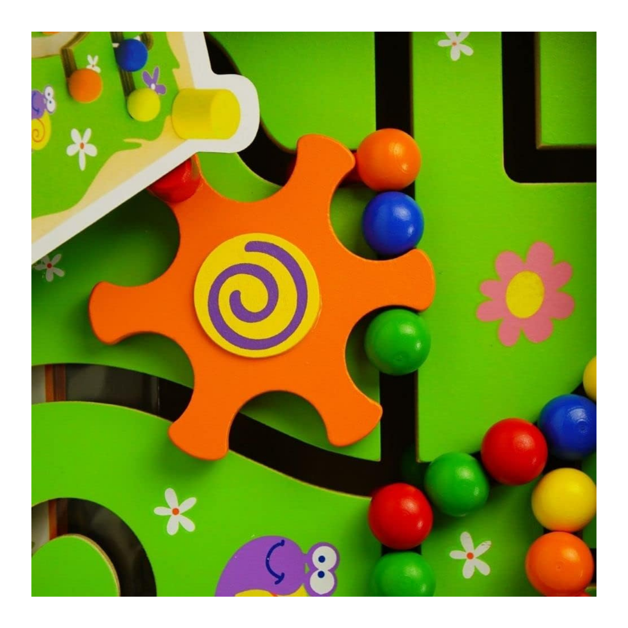 لعبة فيجا الخشبية للتتبع والتتبع - متاهة خرز مستوحاة من مونتيسوري مع بطاقات أنماط، تُنمّي التنسيق بين اليد والعين والوعي المكاني والخيال، صديقة للبيئة، ألوان غير سامة، مناسبة للأعمار من سنتين فما فوق