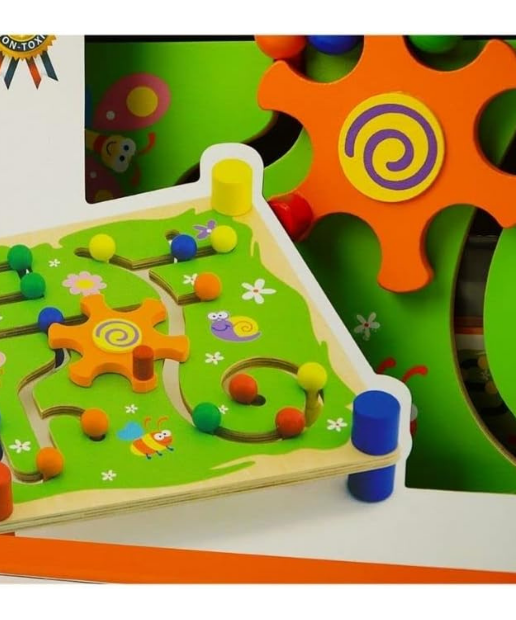 لعبة فيجا الخشبية للتتبع والتتبع - متاهة خرز مستوحاة من مونتيسوري مع بطاقات أنماط، تُنمّي التنسيق بين اليد والعين والوعي المكاني والخيال، صديقة للبيئة، ألوان غير سامة، مناسبة للأعمار من سنتين فما فوق