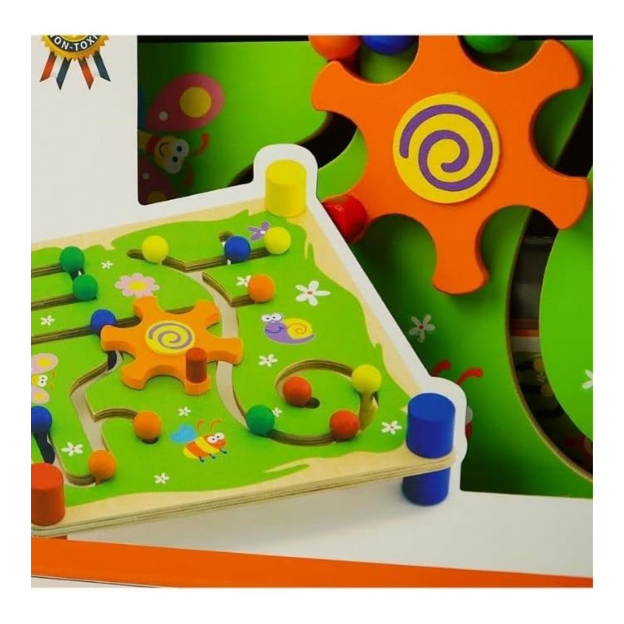 لعبة فيجا الخشبية للتتبع والتتبع - متاهة خرز مستوحاة من مونتيسوري مع بطاقات أنماط، تُنمّي التنسيق بين اليد والعين والوعي المكاني والخيال، صديقة للبيئة، ألوان غير سامة، مناسبة للأعمار من سنتين فما فوق