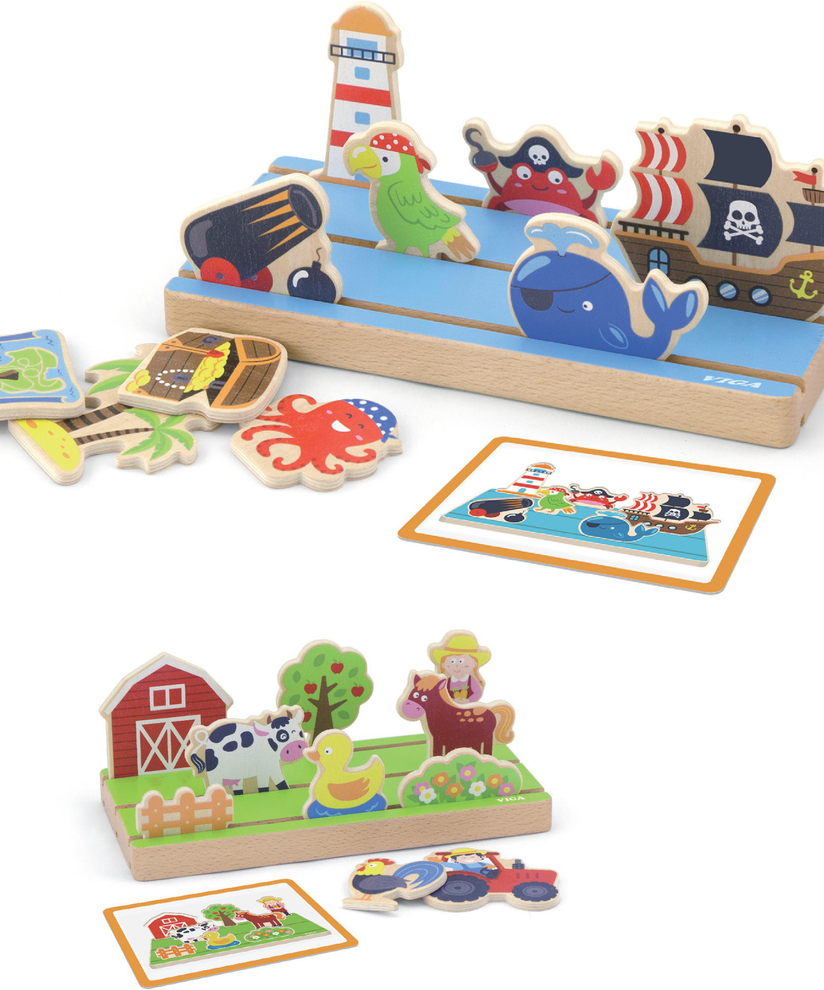 Viga Space & Distance Learning Toy, 1 Piece Montessori Wooden Playset for Toddlers, Develops Spatial Awareness & Fine Motor Skills, Solid Wood with Non-Toxic Paints, Eco-Friendly, Ages 18M+