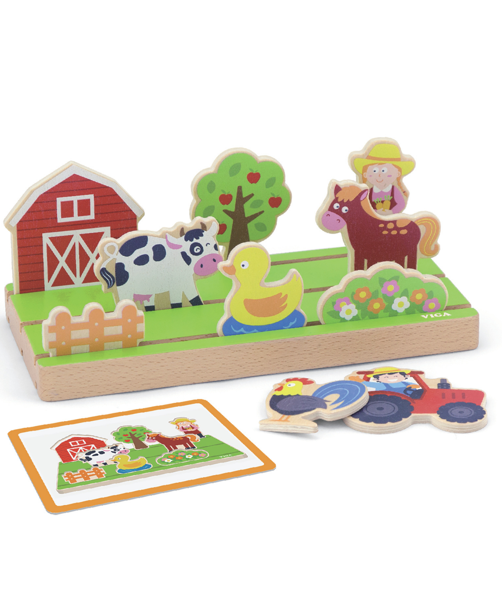 Viga Space & Distance Learning Toy, 1 Piece Montessori Wooden Playset for Toddlers, Develops Spatial Awareness & Fine Motor Skills, Solid Wood with Non-Toxic Paints, Eco-Friendly, Ages 18M+