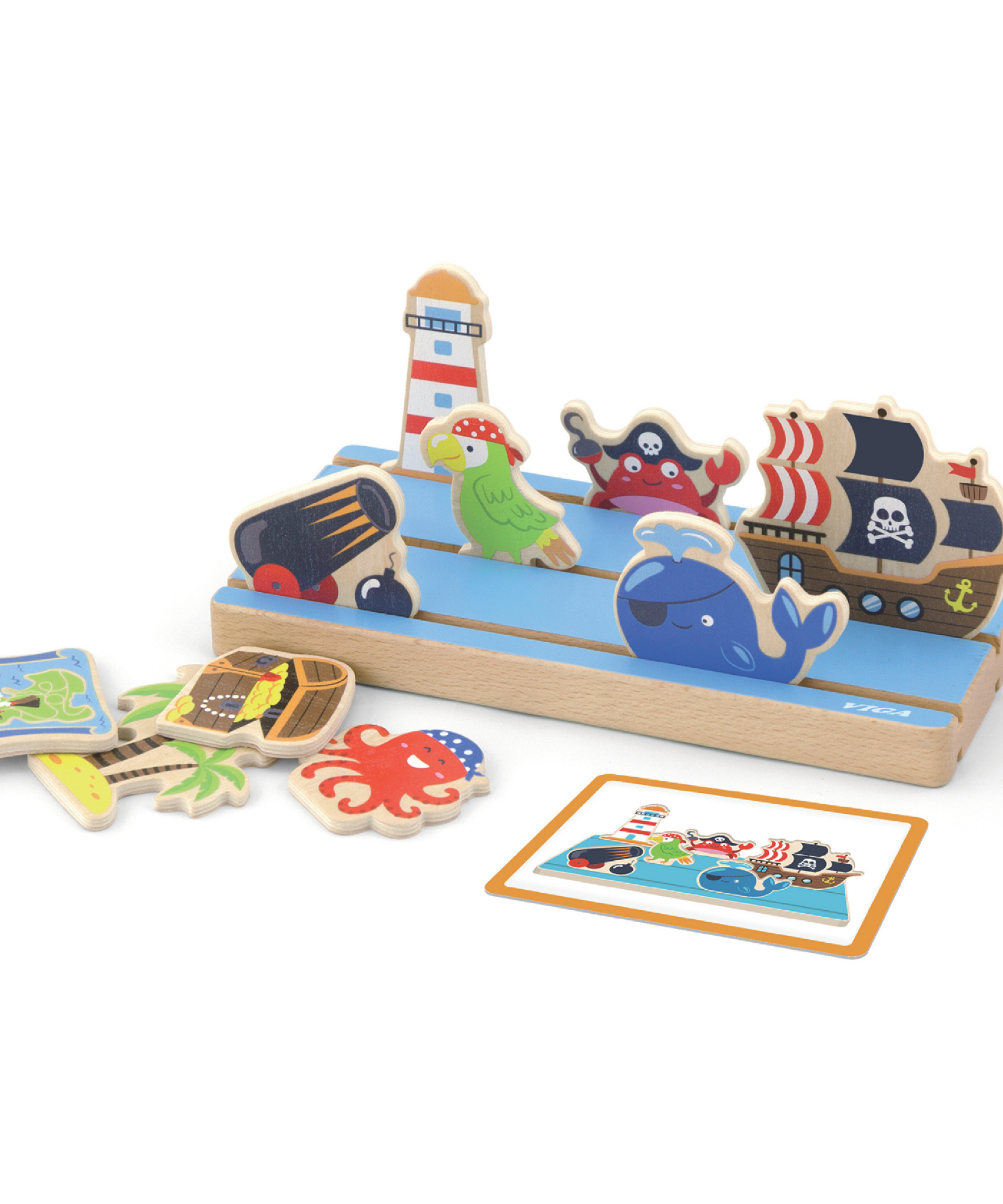 Viga Space & Distance Learning Toy, 1 Piece Montessori Wooden Playset for Toddlers, Develops Spatial Awareness & Fine Motor Skills, Solid Wood with Non-Toxic Paints, Eco-Friendly, Ages 18M+