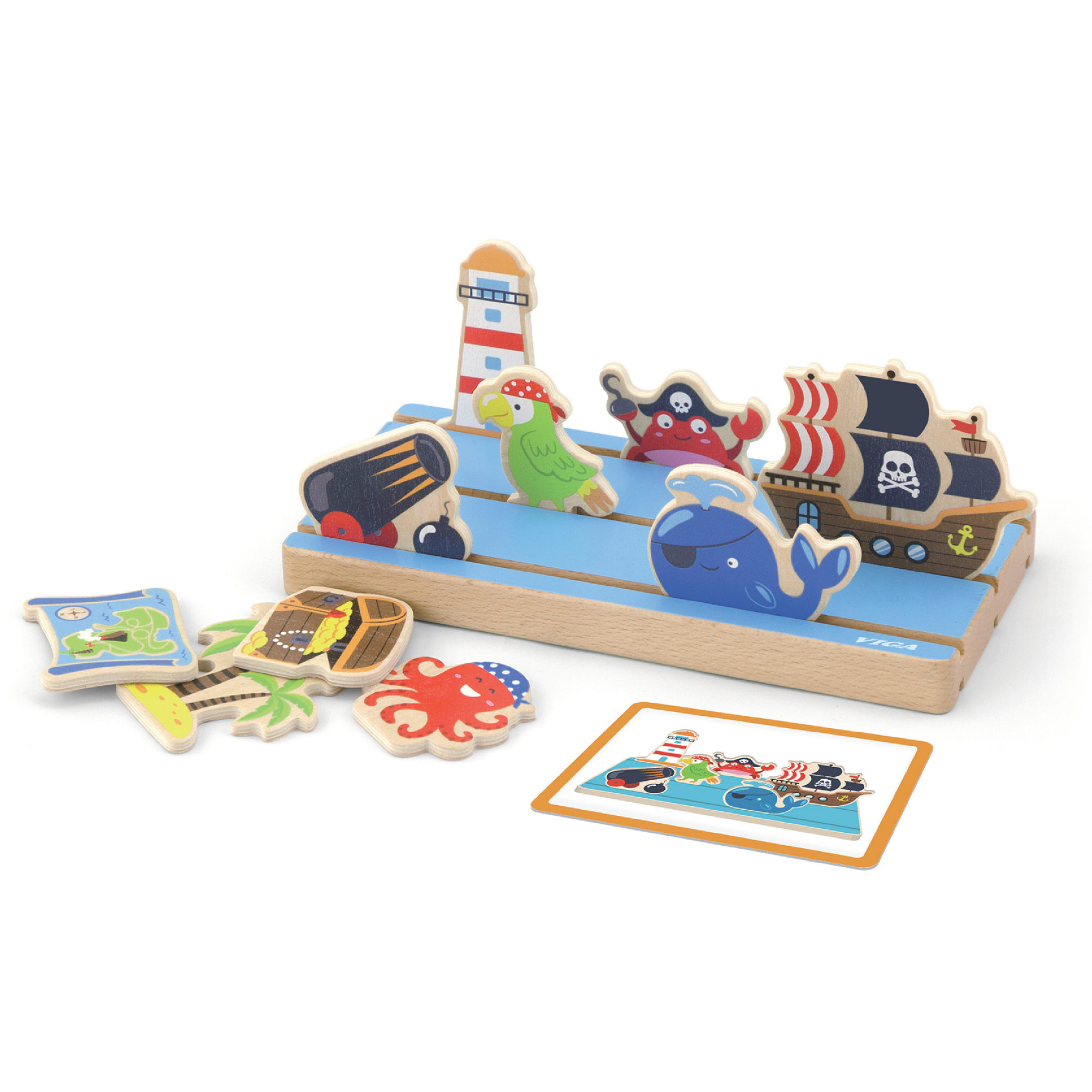 Viga Space & Distance Learning Toy, 1 Piece Montessori Wooden Playset for Toddlers, Develops Spatial Awareness & Fine Motor Skills, Solid Wood with Non-Toxic Paints, Eco-Friendly, Ages 18M+