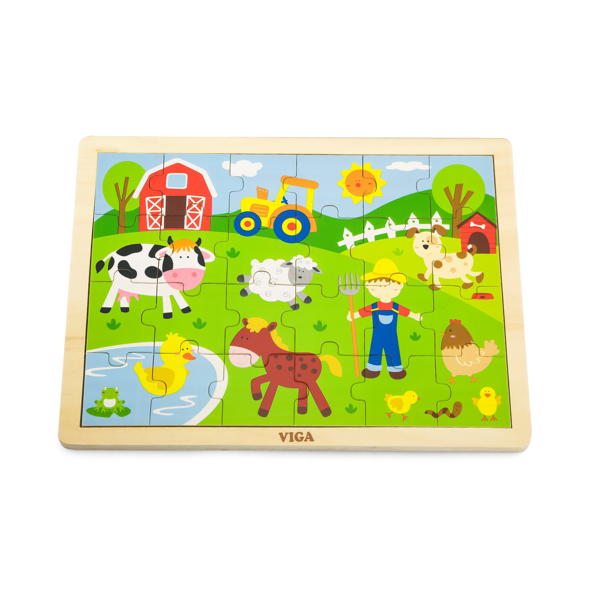 فيجا فارم، لعبة أحجية الصور المقطوعة من 24 قطعة، لعبة مونتيسوري الخشبية، تنمي المهارات الحسية والإدراكية والحركية الدقيقة، لعبة تعليمية للأطفال غير سامة وصديقة للبيئة، مناسبة للأولاد والبنات من عمر سنتين فما فوق
