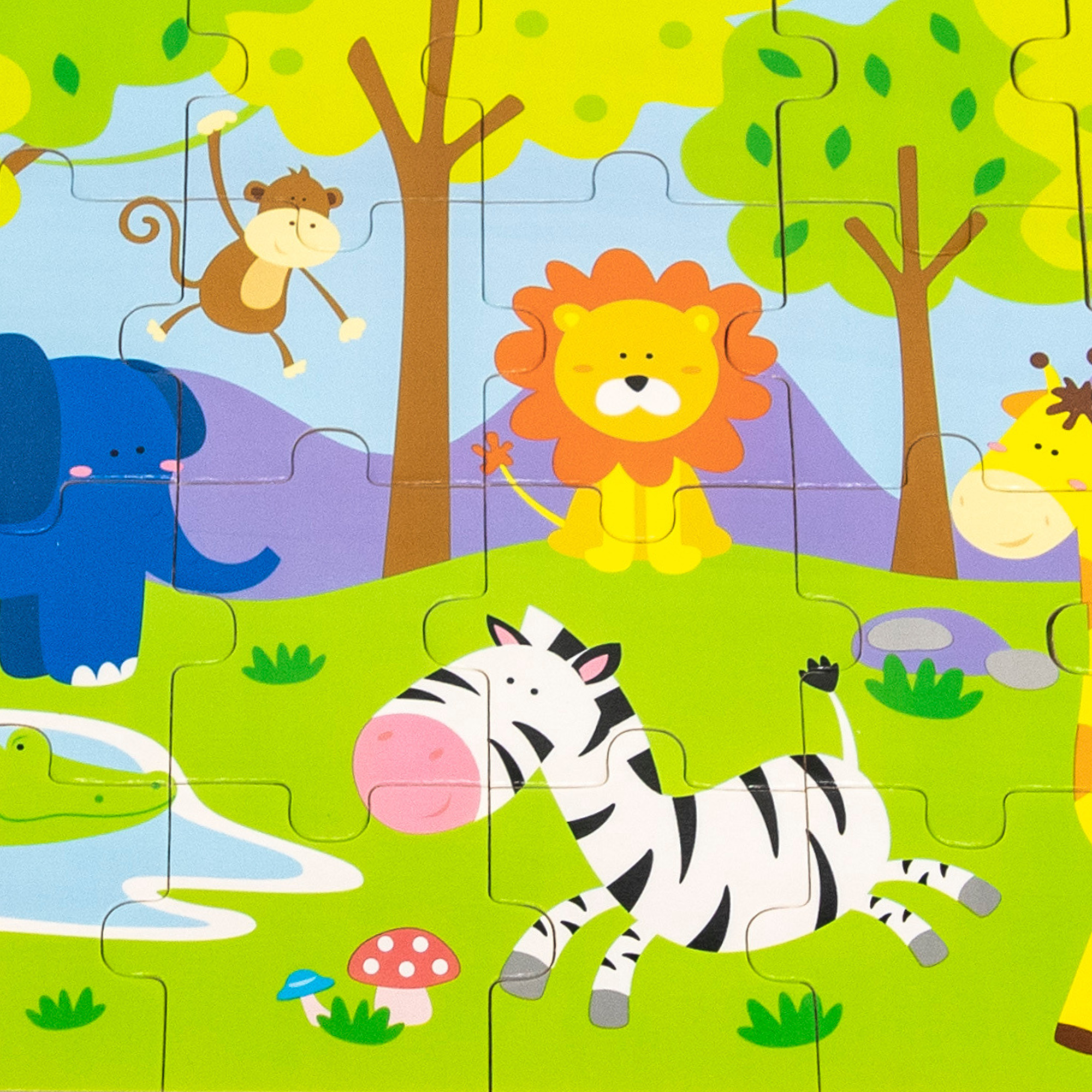 فيجا سفاري، أحجية الصور المقطوعة من 24 قطعة، لعبة مونتيسوري الخشبية، تنمي المهارات الحسية والإدراكية والحركية الدقيقة، لعبة تعليمية للأطفال غير سامة وصديقة للبيئة، مناسبة للأولاد والبنات من عمر سنتين فما فوق