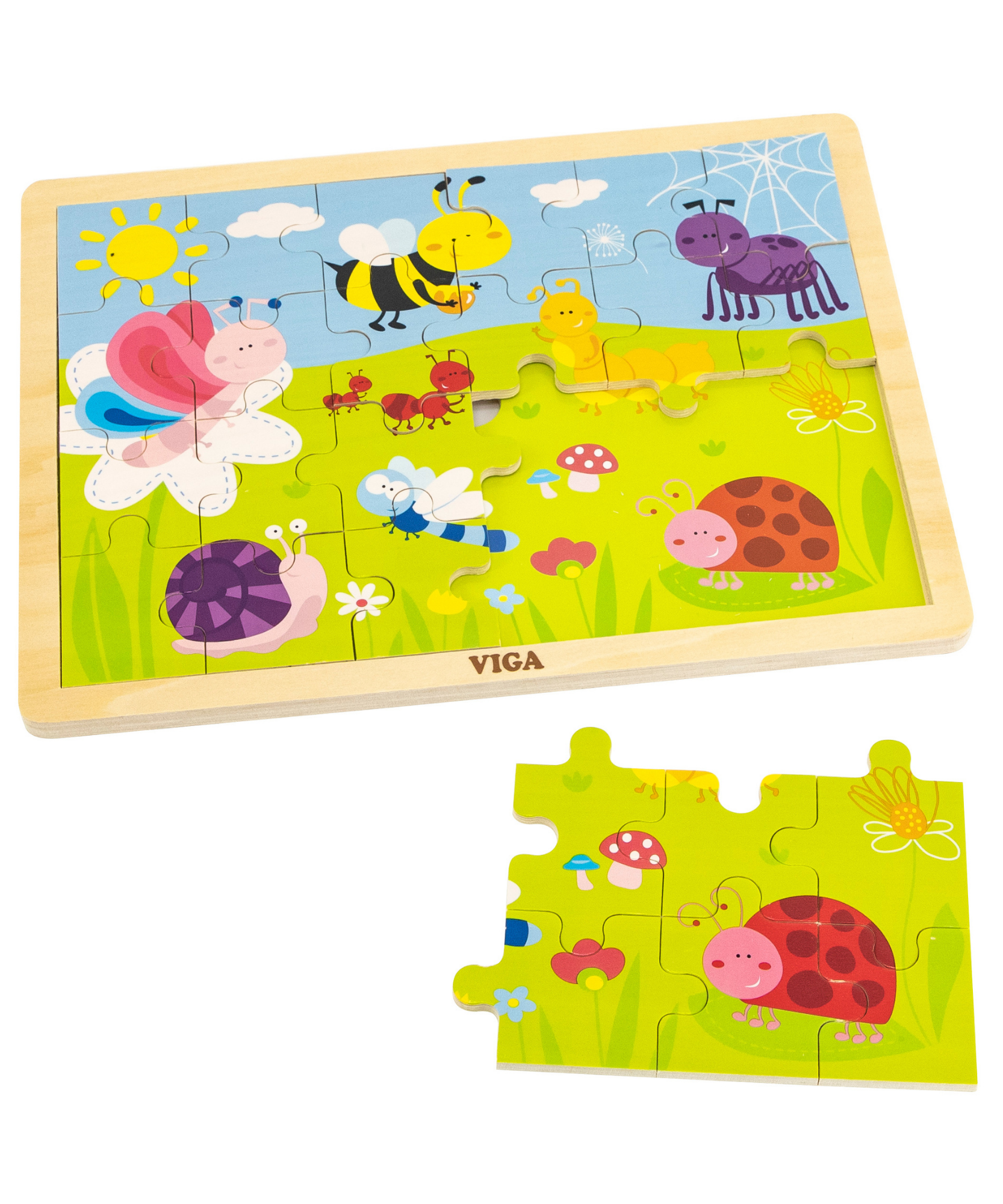 فيجا بارك، أحجية الصور المقطوعة من 24 قطعة، لعبة مونتيسوري الخشبية، تنمي المهارات الحسية والإدراكية والحركية الدقيقة، لعبة تعليمية للأطفال غير سامة وصديقة للبيئة، مناسبة للأولاد والبنات من عمر سنتين فما فوق