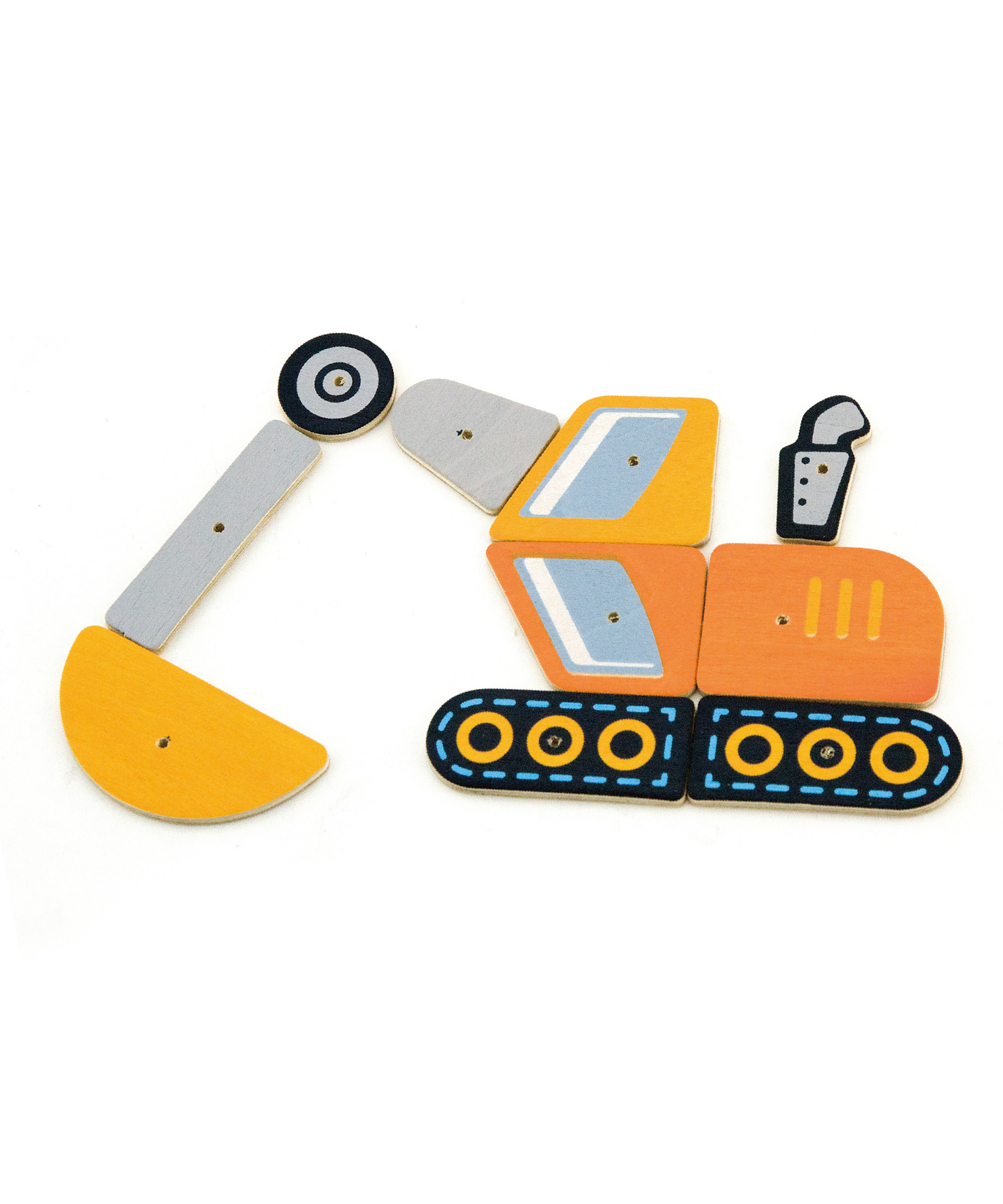 مجموعة مركبات البناء فيجا تاك زاب، لعبة مطرقة خشبية من مونتيسوري مع 45 قطعة وبطاقات تصميم، تنمي المهارات الحركية والمنطق، صديقة للبيئة وغير سامة، للأولاد والبنات من سن 3 سنوات فما فوق