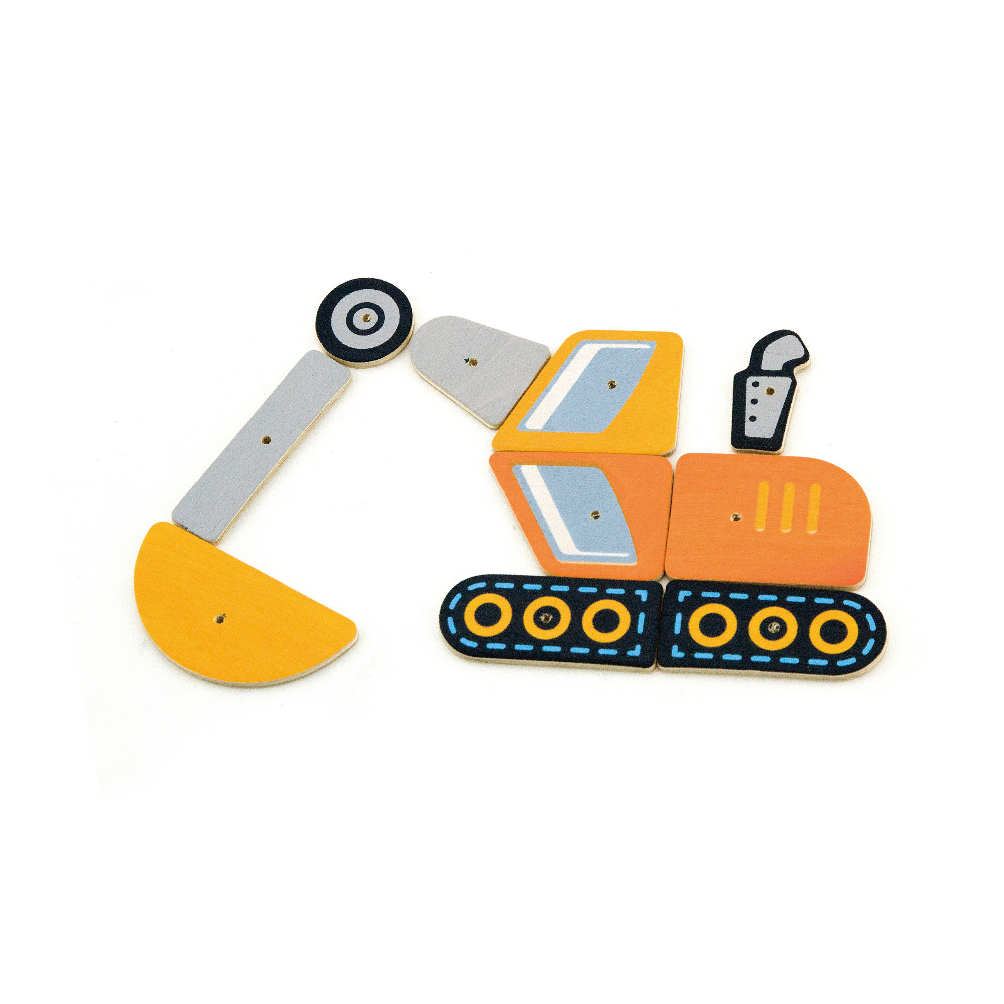 مجموعة مركبات البناء فيجا تاك زاب، لعبة مطرقة خشبية من مونتيسوري مع 45 قطعة وبطاقات تصميم، تنمي المهارات الحركية والمنطق، صديقة للبيئة وغير سامة، للأولاد والبنات من سن 3 سنوات فما فوق