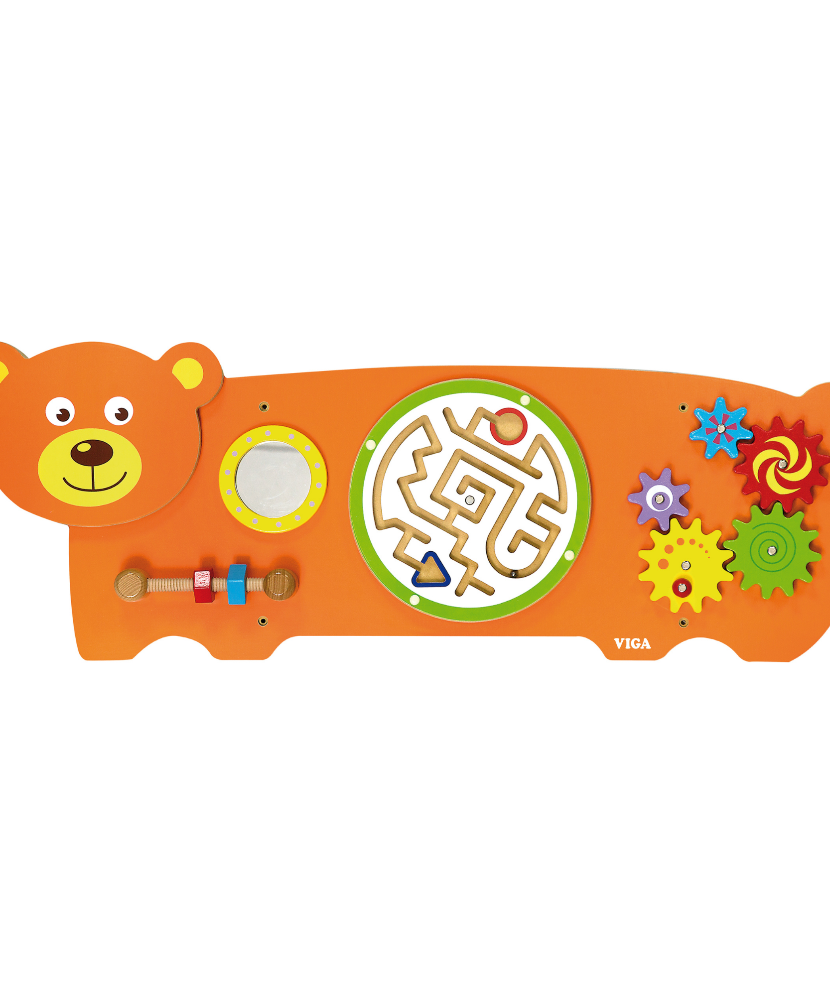 لوحة أنشطة الدب فيجا، لعبة حائط خشبية من مونتيسوري، لوحة تعلم حسية لتنمية المهارات الحركية والدماغية، لعبة تعليمية صديقة للبيئة وموفرة للمساحة، للأولاد والبنات من عمر 18 شهرًا فما فوق