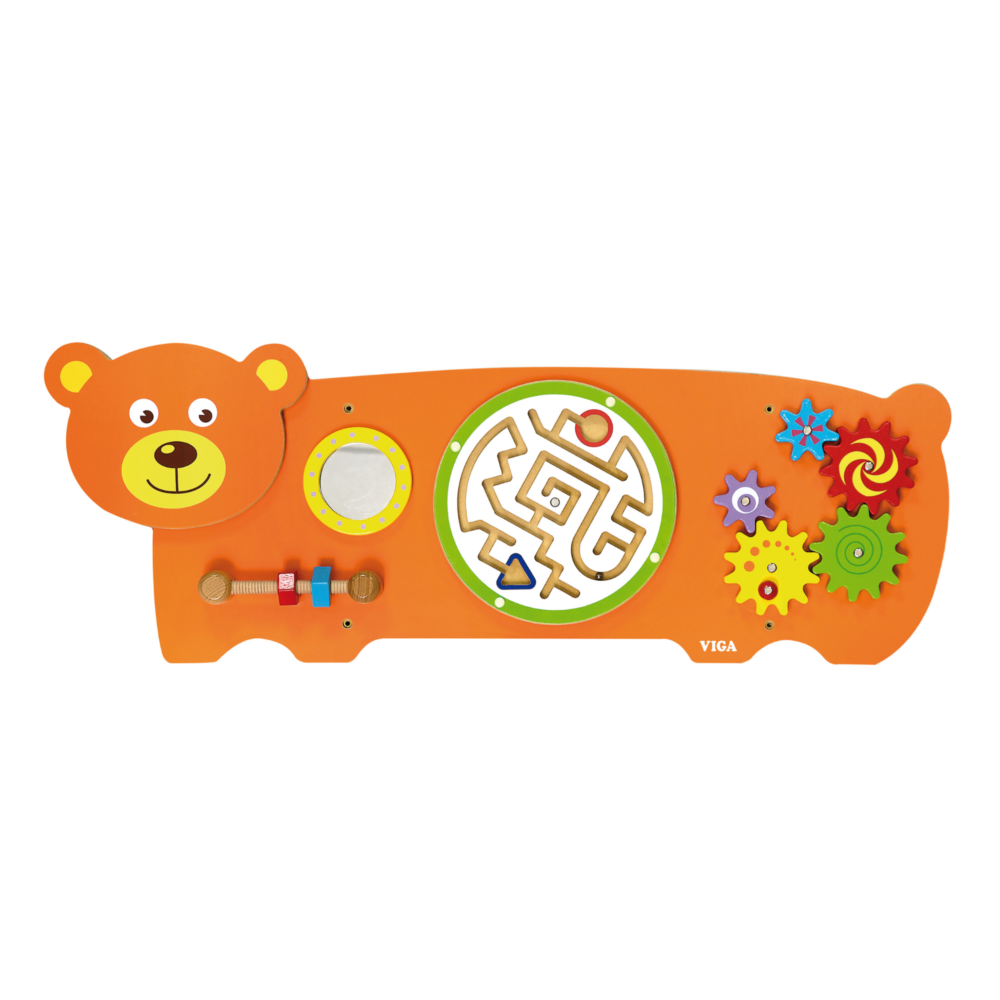لوحة أنشطة الدب فيجا، لعبة حائط خشبية من مونتيسوري، لوحة تعلم حسية لتنمية المهارات الحركية والدماغية، لعبة تعليمية صديقة للبيئة وموفرة للمساحة، للأولاد والبنات من عمر 18 شهرًا فما فوق