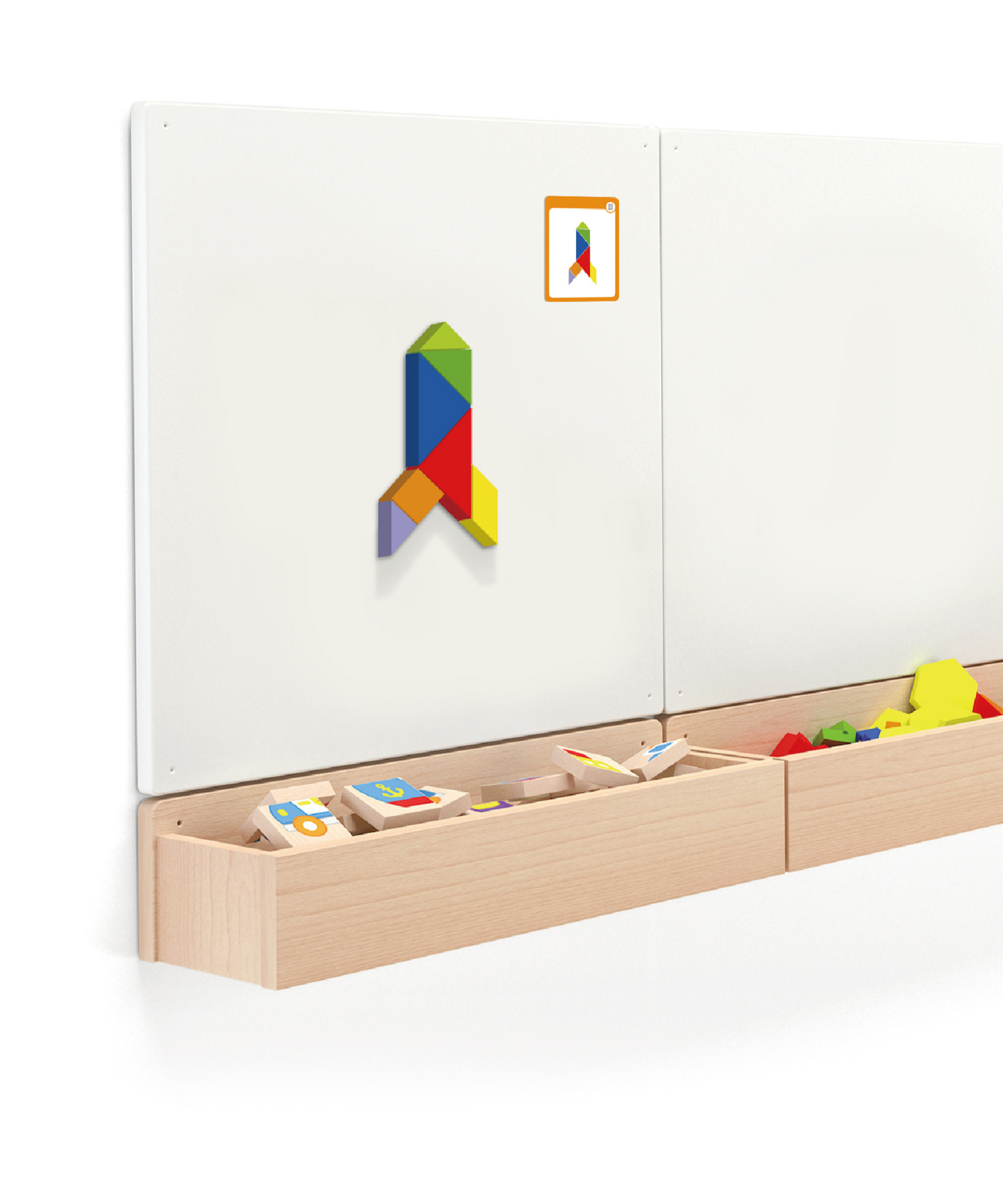 Viga Magnetic Tangram, 35 Piece Geometric Block Puzzle, Montessori Wooden Toy, Develops Sensory, Cognitive & Fine Motor Skills, Non-Toxic & Eco-friendly Kids Educational Toy, for Boys & Girls 3Y+