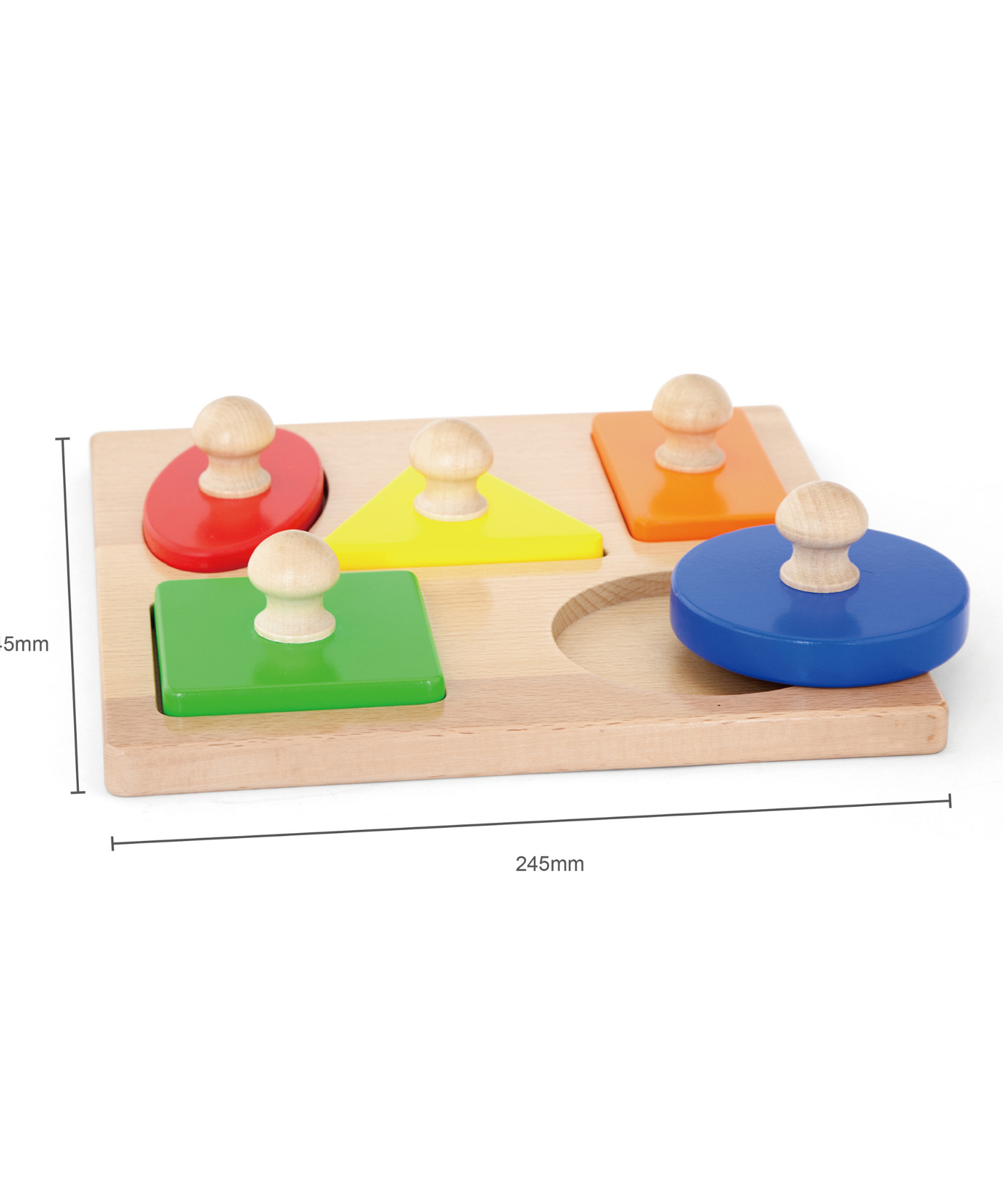 Viga Shapes, 5 Piece Knob Puzzle, Montessori Wooden Toy, Develops Sensory, Cognitive & Fine Motor Skills, Non-Toxic & Eco-friendly Kids Educational Toy, Suitable for Boys and Girls Aged 12M+
