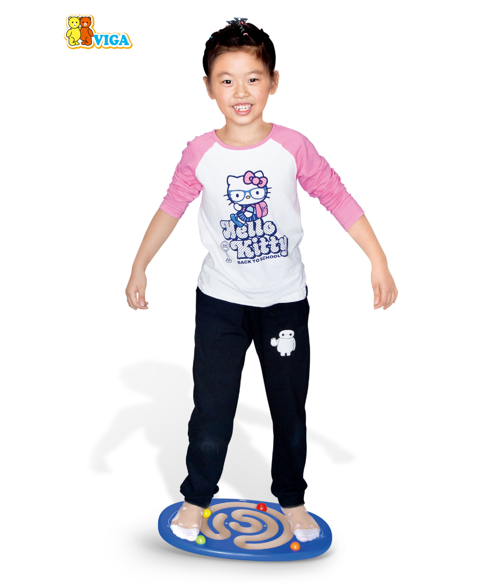 لوح التوازن الخشبي من فيجا، مع 4 كرات خشبية، لعبة لتنمية المهارات الحركية والتنسيق، نشاط صديق للبيئة للأطفال، لعبة تعليمية غير سامة للأعمار من 4 سنوات فما فوق