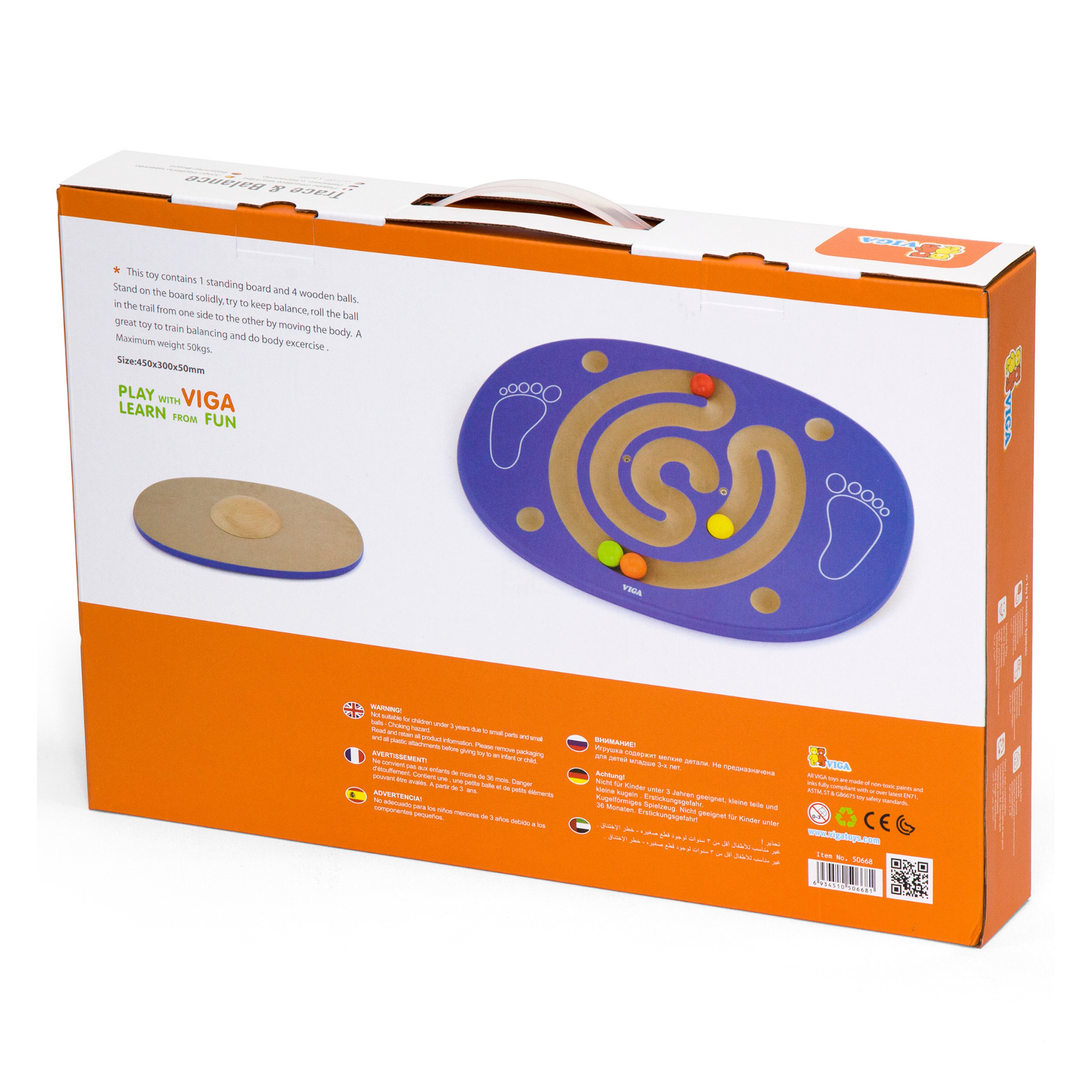 لوح التوازن الخشبي من فيجا، مع 4 كرات خشبية، لعبة لتنمية المهارات الحركية والتنسيق، نشاط صديق للبيئة للأطفال، لعبة تعليمية غير سامة للأعمار من 4 سنوات فما فوق