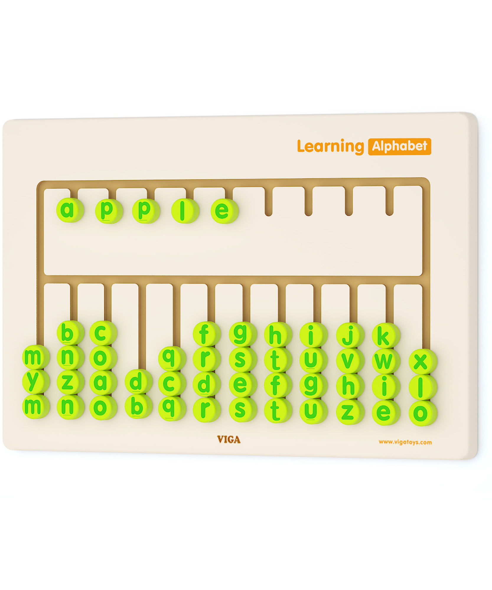 VIGA Learning Alphabet Wall Toy, Montessori Wooden Spelling & Language Activity, Develops Fine Motor Skills, Letter Recognition & Logic, Eco-Friendly & Non-Toxic, for Boys & Girls Ages 3+