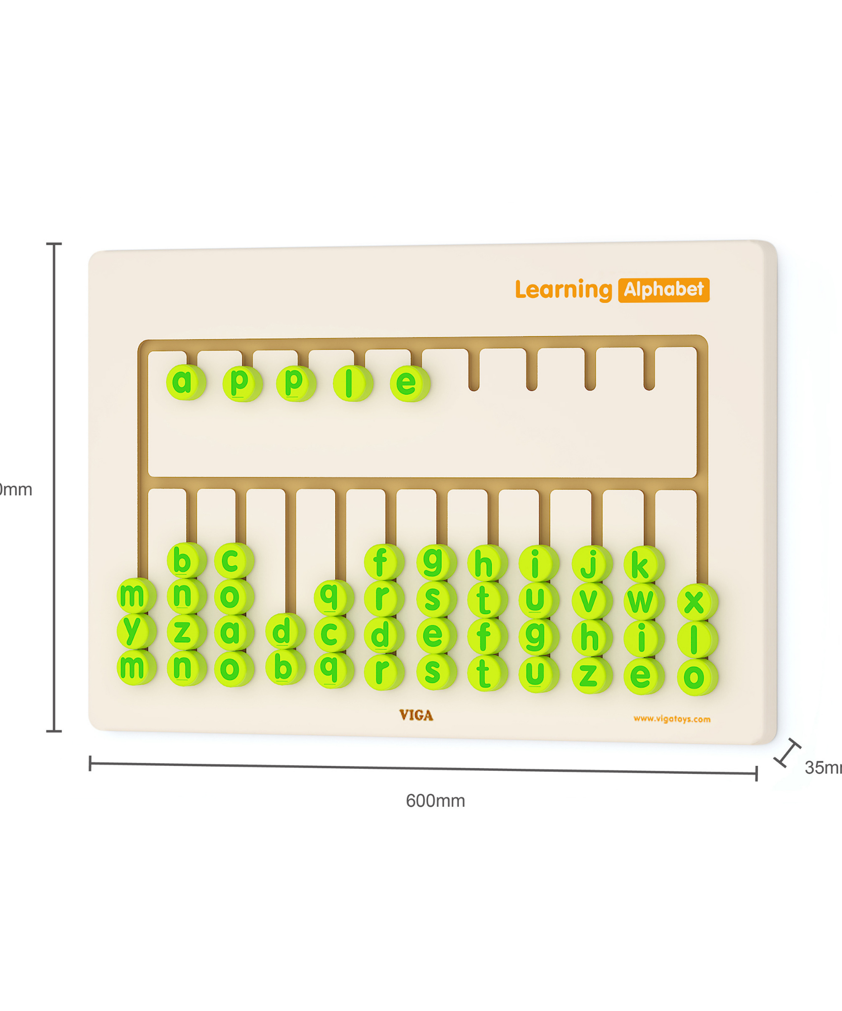 VIGA Learning Alphabet Wall Toy, Montessori Wooden Spelling & Language Activity, Develops Fine Motor Skills, Letter Recognition & Logic, Eco-Friendly & Non-Toxic, for Boys & Girls Ages 3+