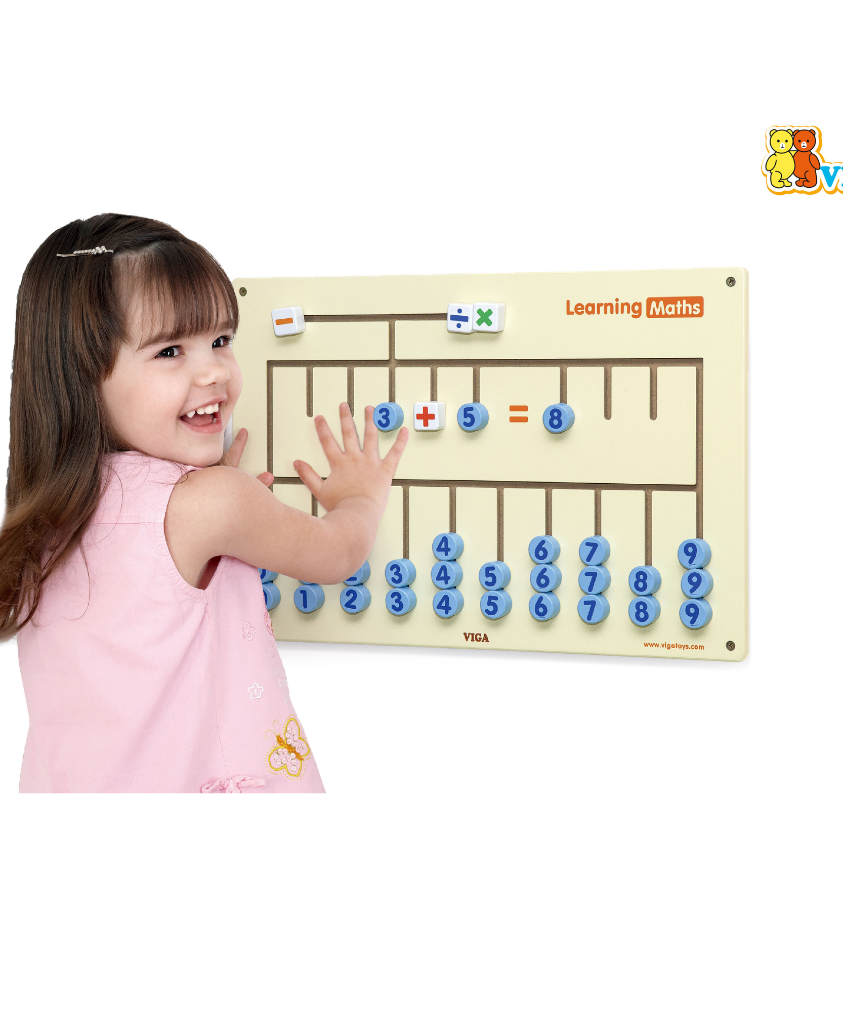 لعبة حائط تعليم الرياضيات من فيجا، لوحة أنشطة حسابية خشبية من مونتيسوري مع أرقام ورموز متحركة، تُنمّي المهارات الحركية الدقيقة والمنطق والحساب المبكر، صديقة للبيئة، للأولاد والبنات من سن 3 سنوات فما فوق