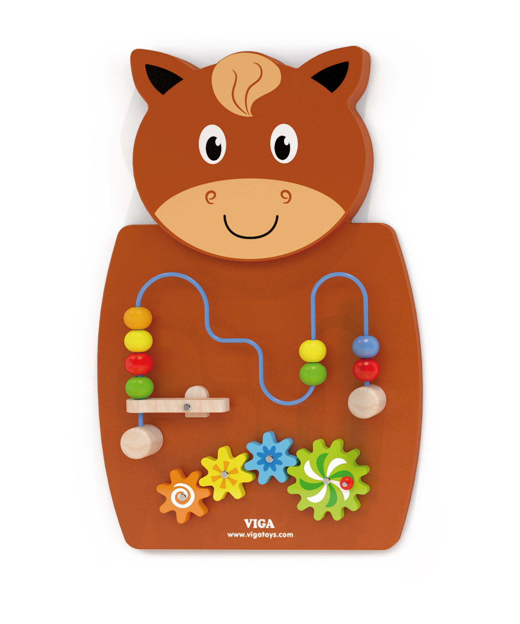 لعبة حائط خشبية من VIGA، خرز وتروس سلكية، لوحة تعليمية من مونتيسوري مع خرز قابل للإطلاق، تُنمّي المهارات الحركية الدقيقة والمنطق والإبداع، صديقة للبيئة وغير سامة، للأولاد والبنات من عمر 18 شهرًا فما فوق