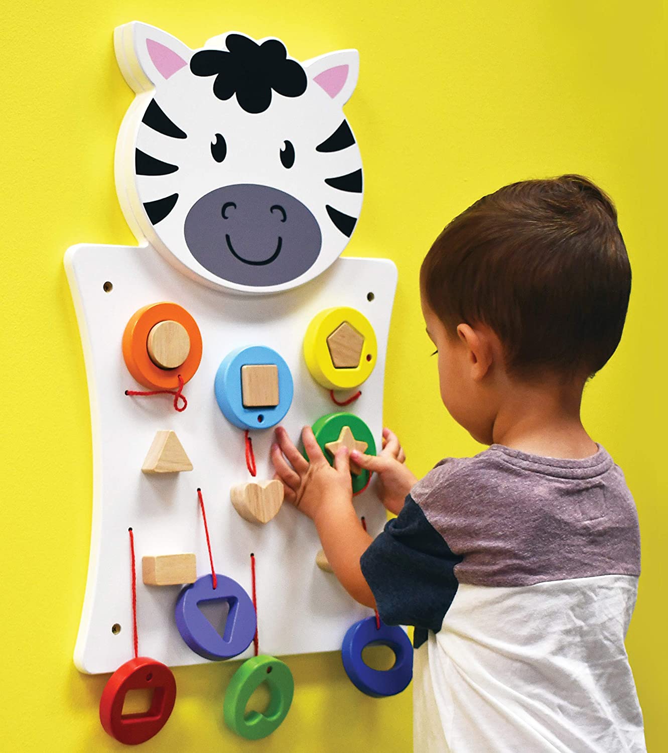 لعبة مطابقة الأشكال من فيجا، 8 قطع، لعبة مونتيسوري خشبية، تُنمّي التفكير المكاني والمهارات الحركية الدقيقة والإدراكية، لوحة جدارية تعليمية صديقة للبيئة، للأولاد والبنات من عمر 18 شهرًا فما فوق