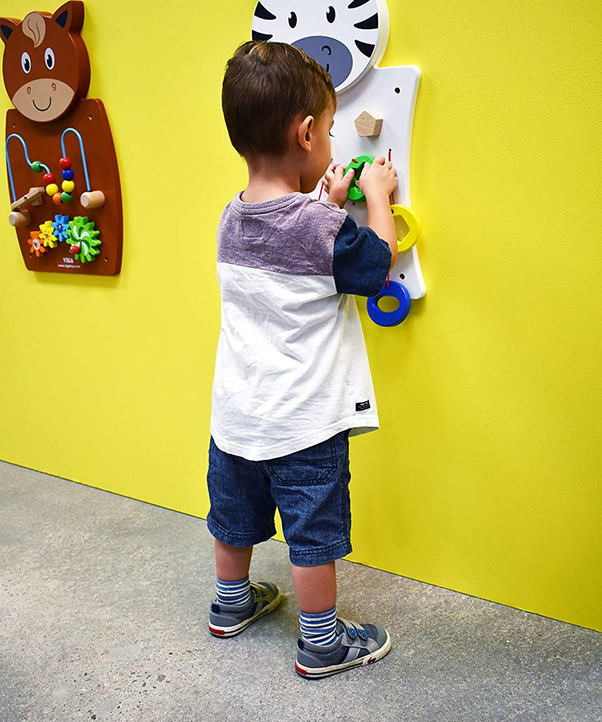 لعبة مطابقة الأشكال من فيجا، 8 قطع، لعبة مونتيسوري خشبية، تُنمّي التفكير المكاني والمهارات الحركية الدقيقة والإدراكية، لوحة جدارية تعليمية صديقة للبيئة، للأولاد والبنات من عمر 18 شهرًا فما فوق