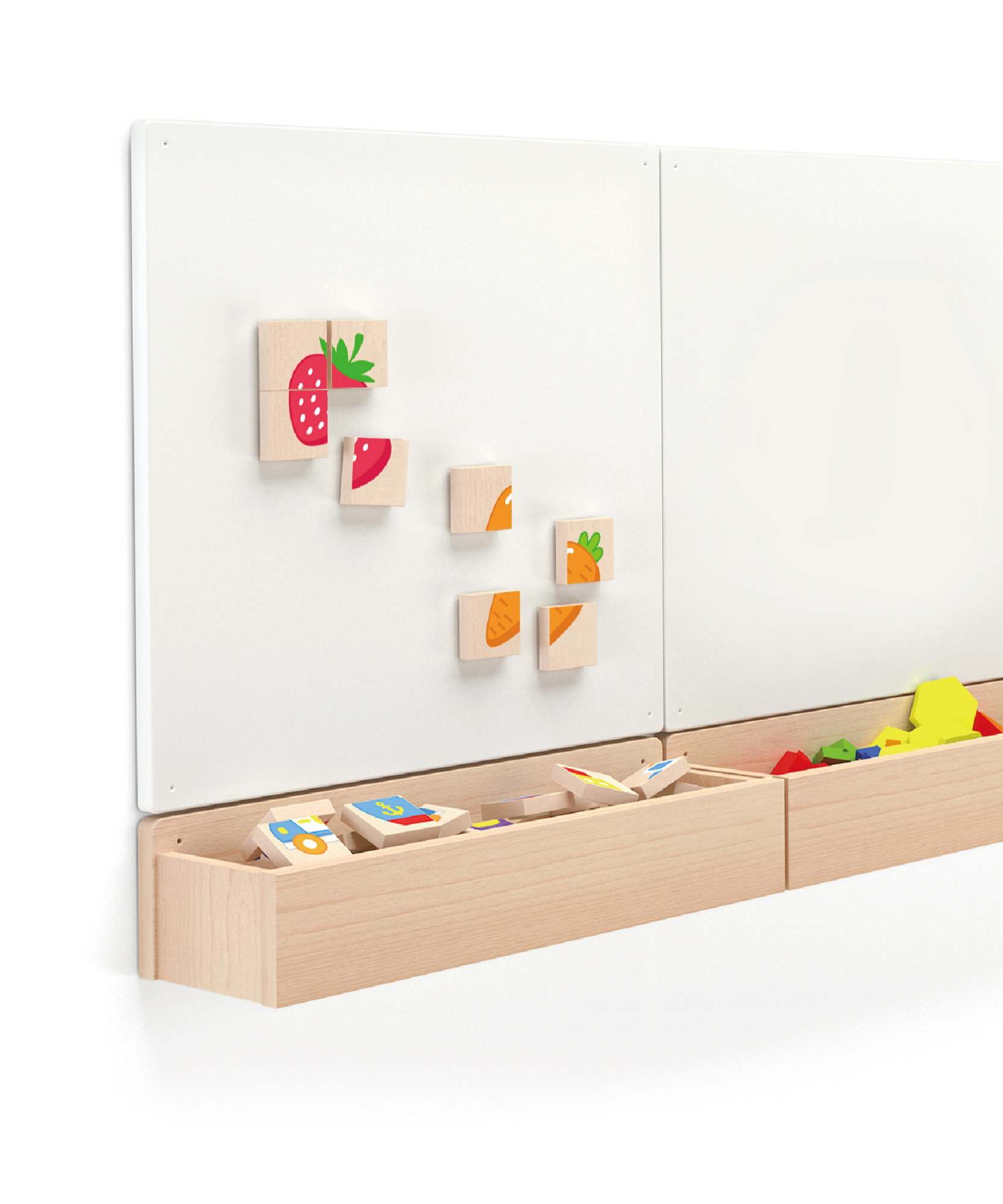 لعبة أحجية مكعبات مغناطيسية من فيجا فروتس، 32 قطعة، لعبة مونتيسوري خشبية، تنمي المهارات الحسية والإدراكية والحركية الدقيقة، غير سامة وصديقة للبيئة، مناسبة للأطفال من سن 18 شهرًا فما فوق