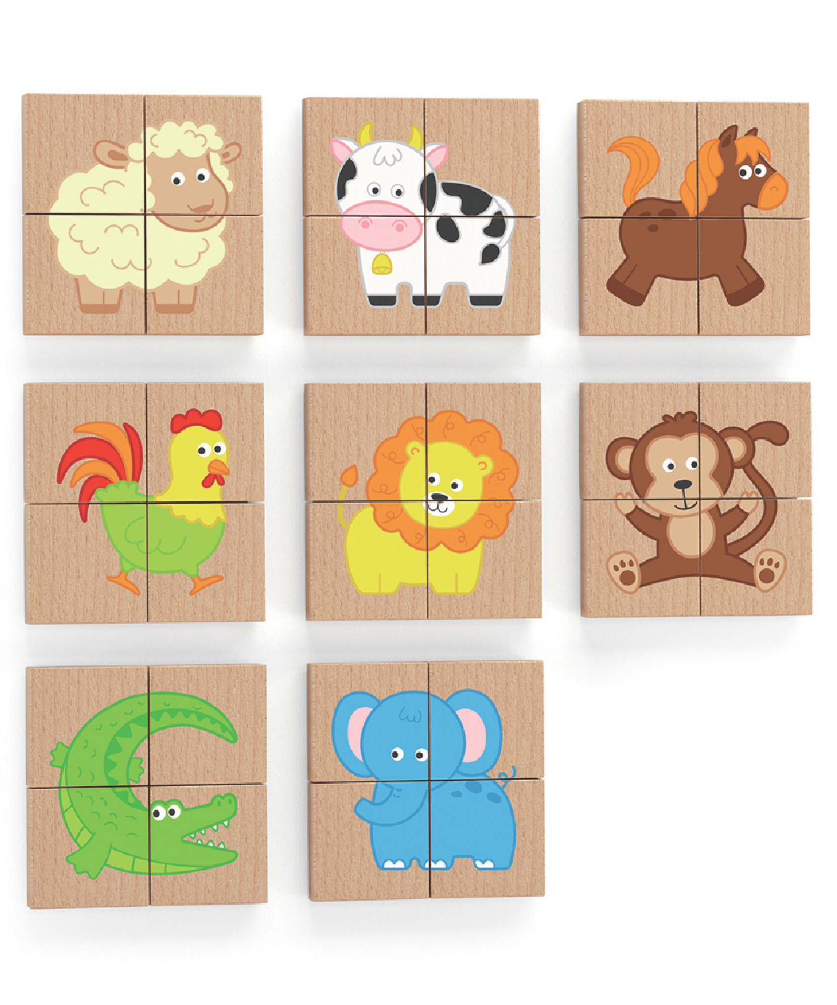 لعبة أحجية مغناطيسية من فيجا أنيمالز، 32 قطعة، لعبة مونتيسوري خشبية، تنمي المهارات الحسية والإدراكية والحركية الدقيقة، غير سامة وصديقة للبيئة، مناسبة للأطفال من سن 18 شهرًا فما فوق