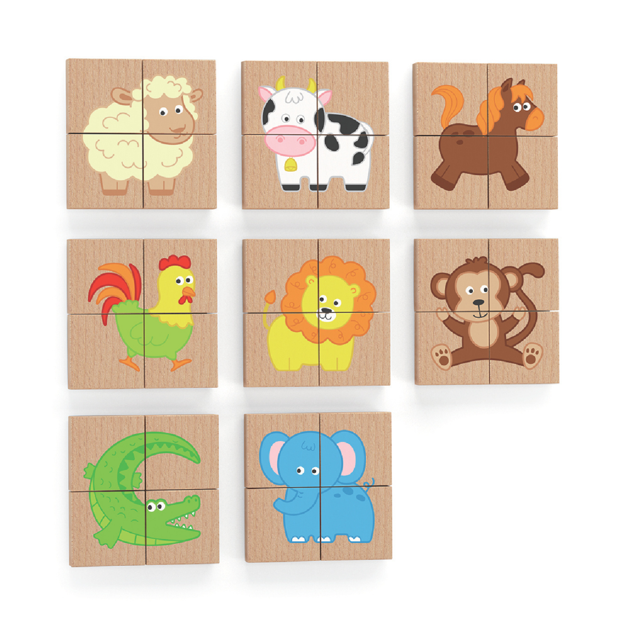 لعبة أحجية مغناطيسية من فيجا أنيمالز، 32 قطعة، لعبة مونتيسوري خشبية، تنمي المهارات الحسية والإدراكية والحركية الدقيقة، غير سامة وصديقة للبيئة، مناسبة للأطفال من سن 18 شهرًا فما فوق