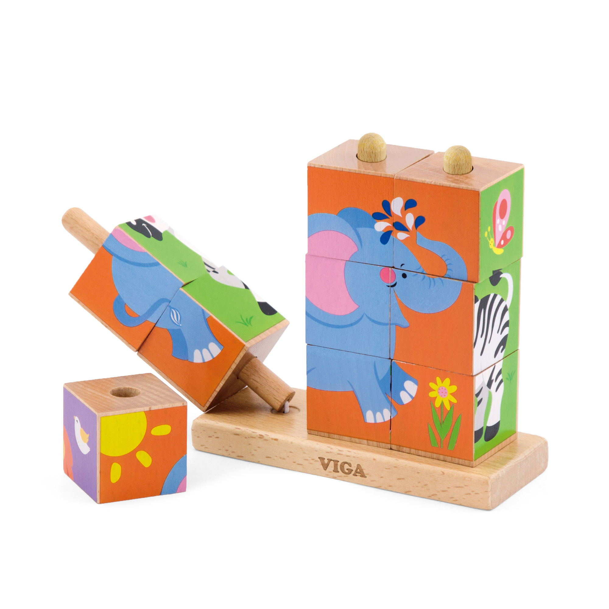 لعبة مكعبات فيجا وايلد أنيملز، 6 جوانب، 3×3، لعبة مونتيسوري الخشبية، تنمي المهارات الحسية والإدراكية والحركية الدقيقة، لعبة تعليمية للأطفال غير سامة وصديقة للبيئة، مناسبة للأولاد والبنات من عمر سنتين فما فوق