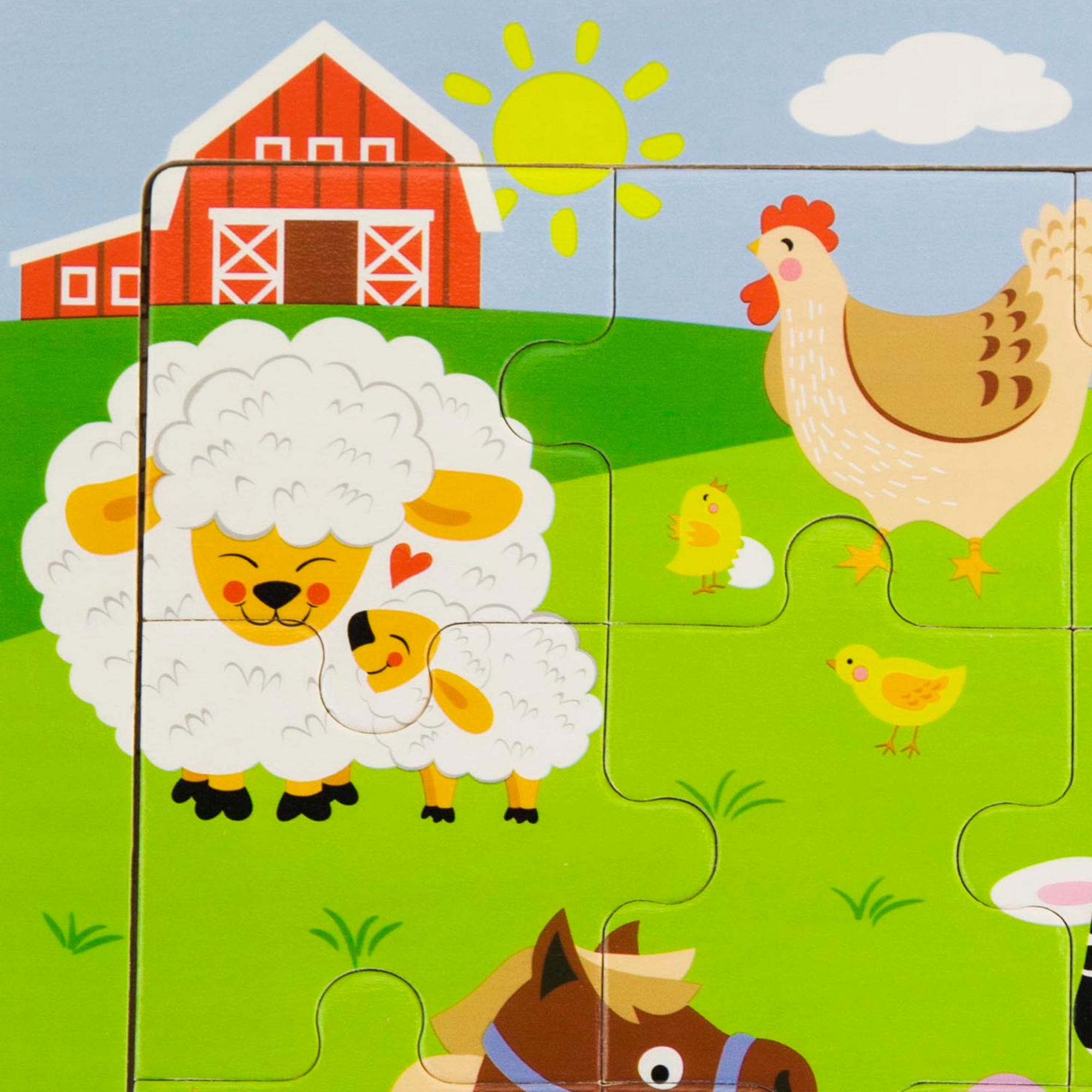 لعبة أحجية الصور المقطوعة من فيجا فارم أنيملز، مكونة من 9 قطع، لعبة مونتيسوري الخشبية، تُنمّي المهارات الحسية والإدراكية والحركية الدقيقة، لعبة تعليمية للأطفال غير سامة وصديقة للبيئة، مناسبة للأولاد والبنات من عمر 18 شهرًا فما فوق